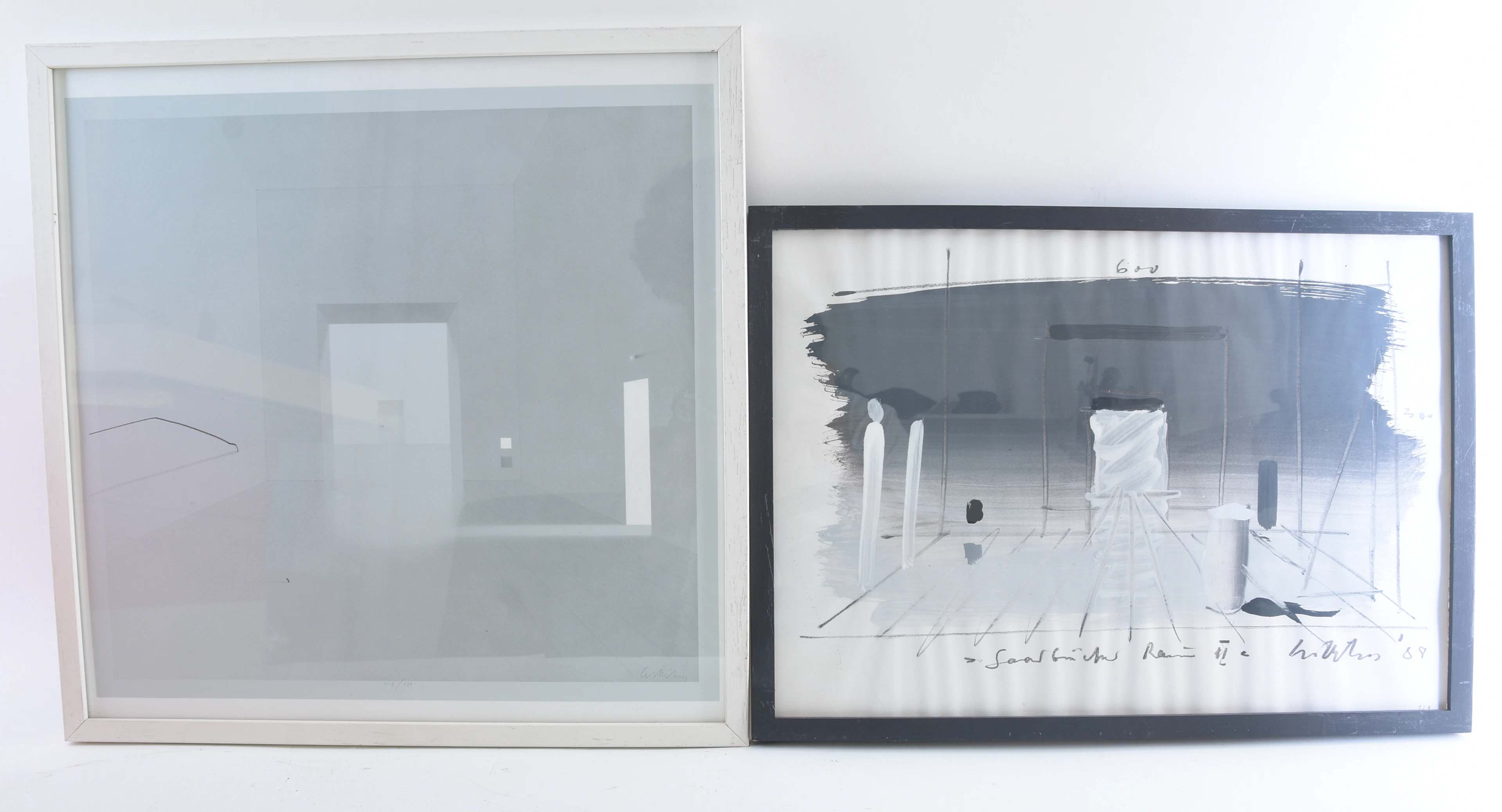 BEN WILLIKENS. zweiteiliges Konvolut, Mischtechnik und Druckgrafik auf Papier, hinter Glas gerahmt, signiert, teils nummeriert/limitiert datier.