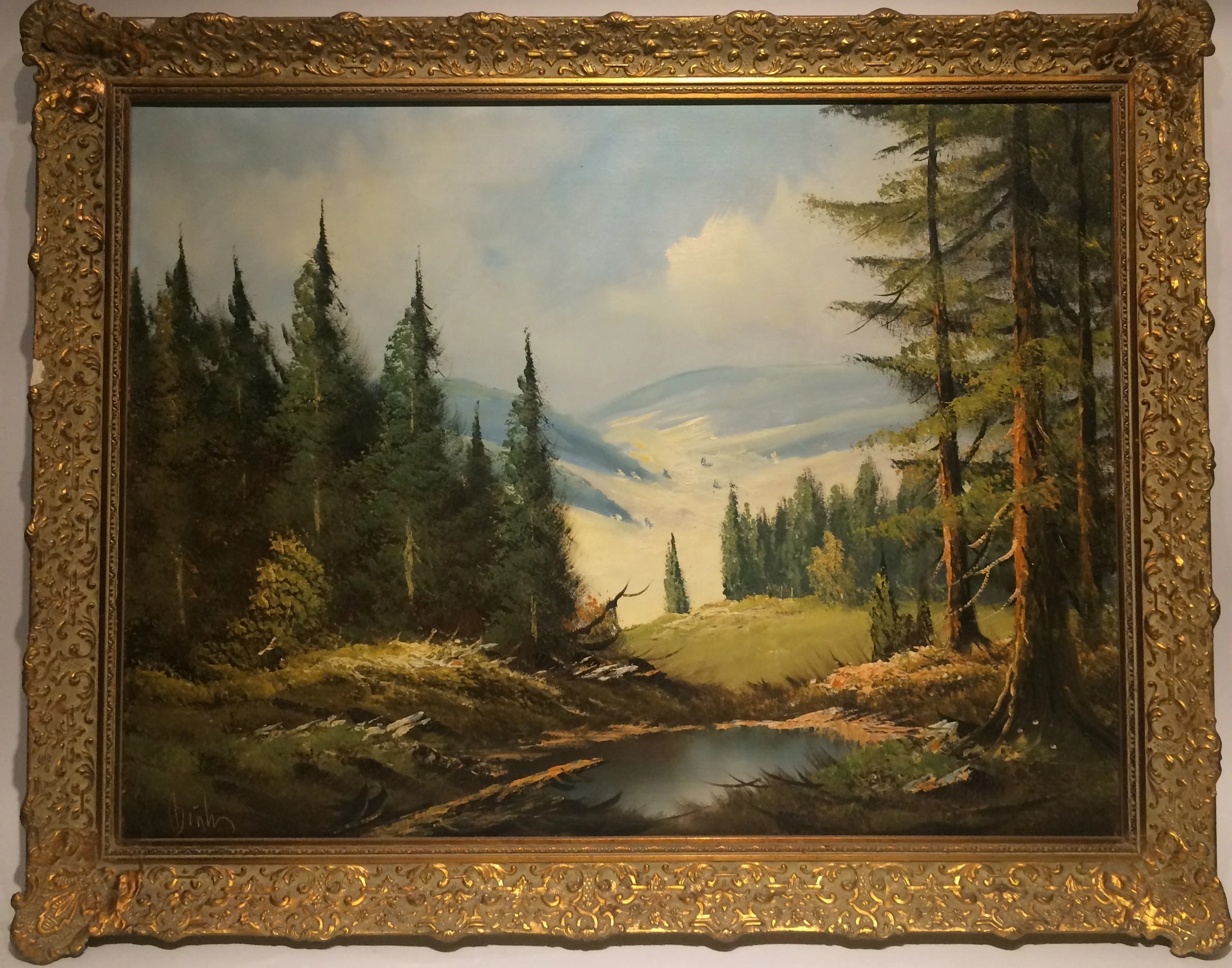 UNBEKANNTER KÜNSTLER. "Bayrischer Wald", Öl auf Leinwand, gerahmt und signiert.