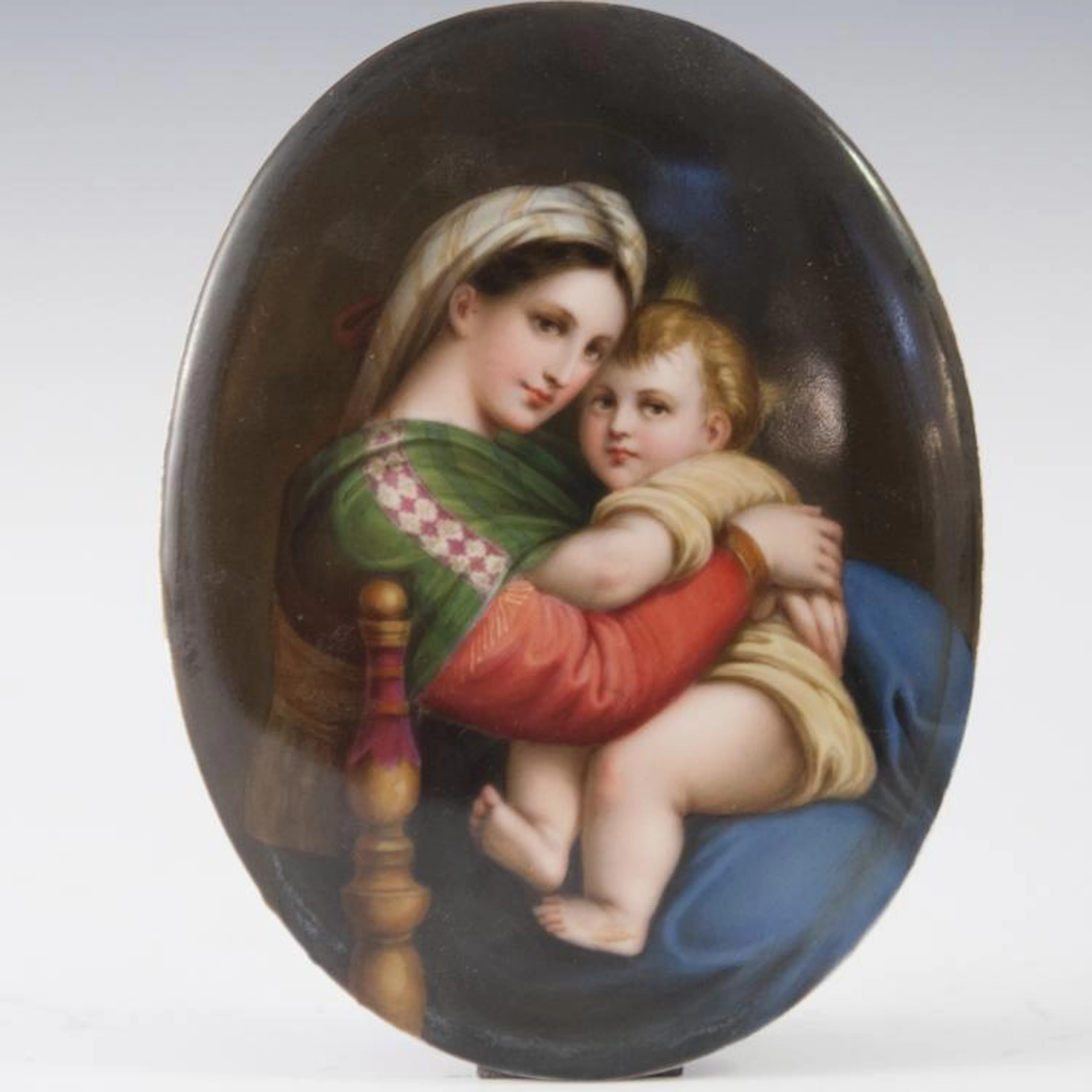 KPM Style Madonna Della Sedia Porcelain Plaque