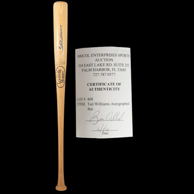 Ted Williams Autographed Baseball Bat