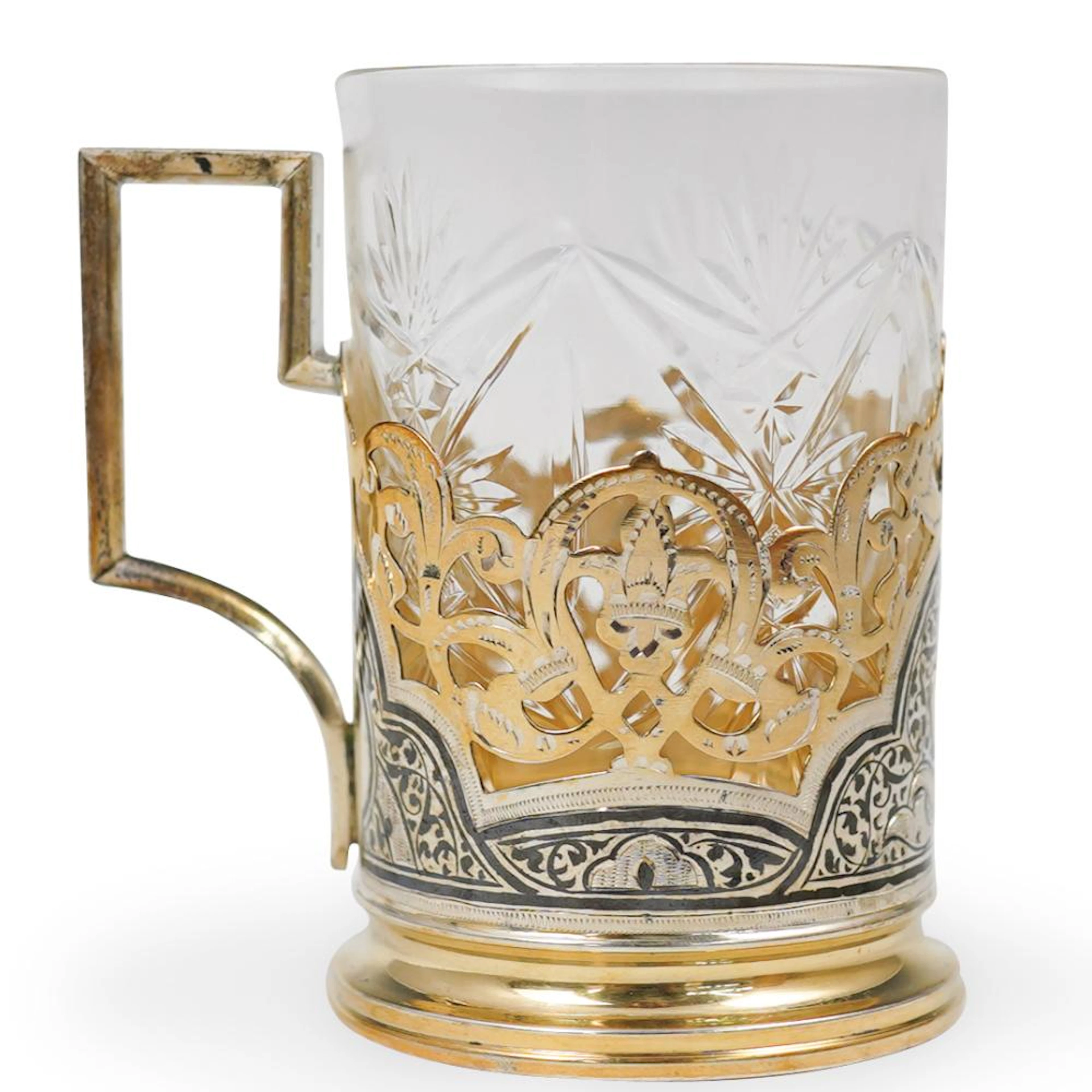 Russian Silver Niello Glass Holder