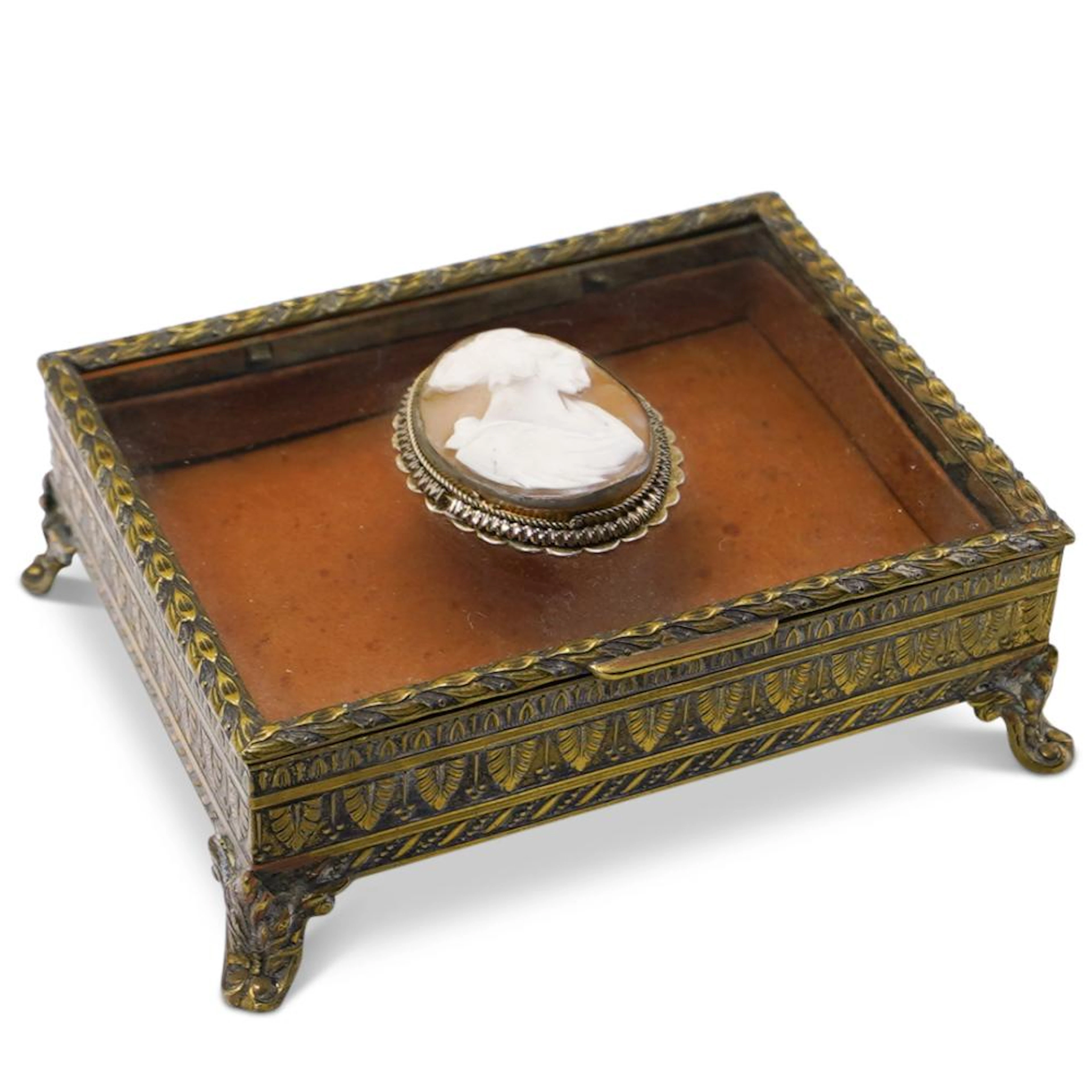 Austrian Cameo and Bronze Vanity Box
