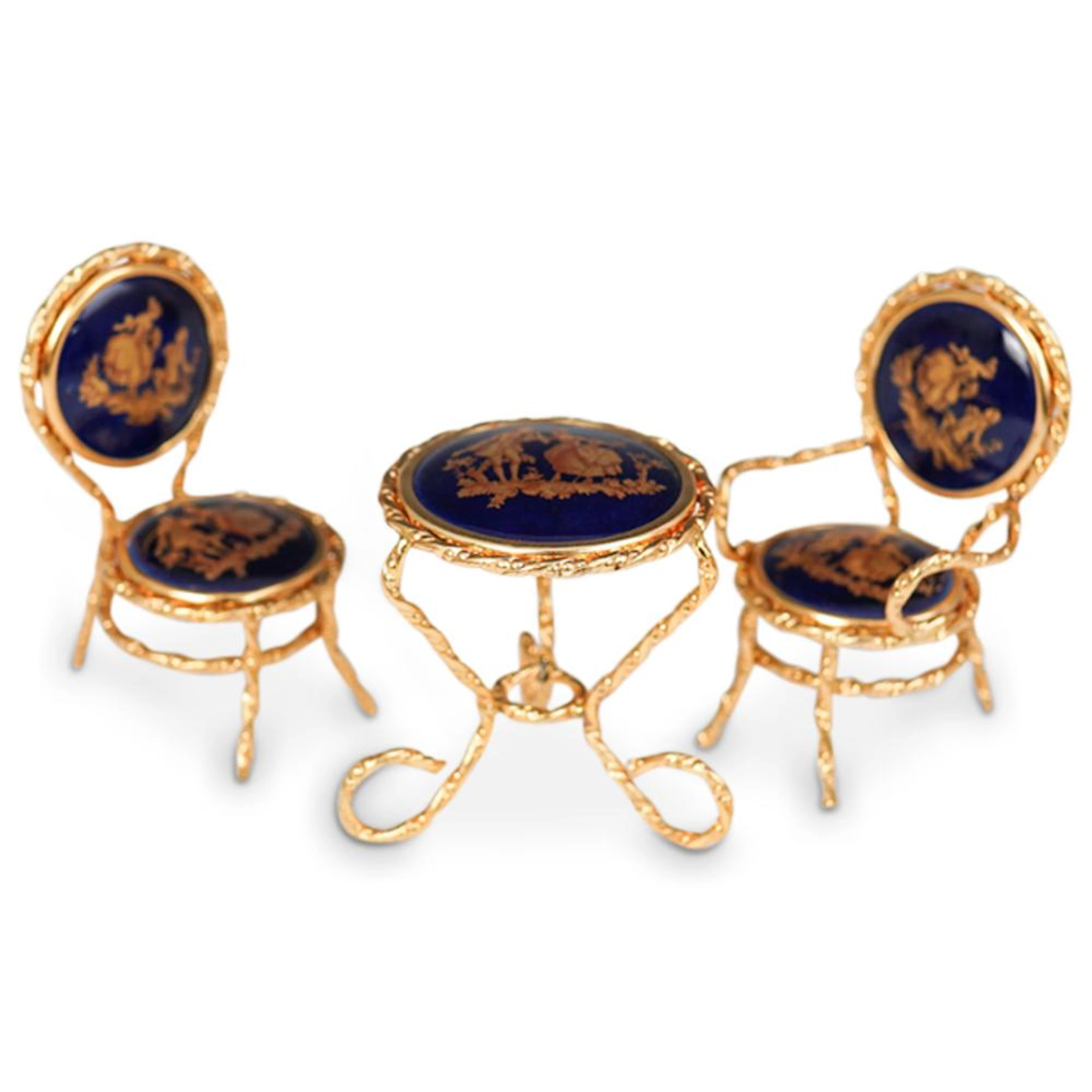 (3 Pcs) Limoges Porcelain and Bronze Miniatures