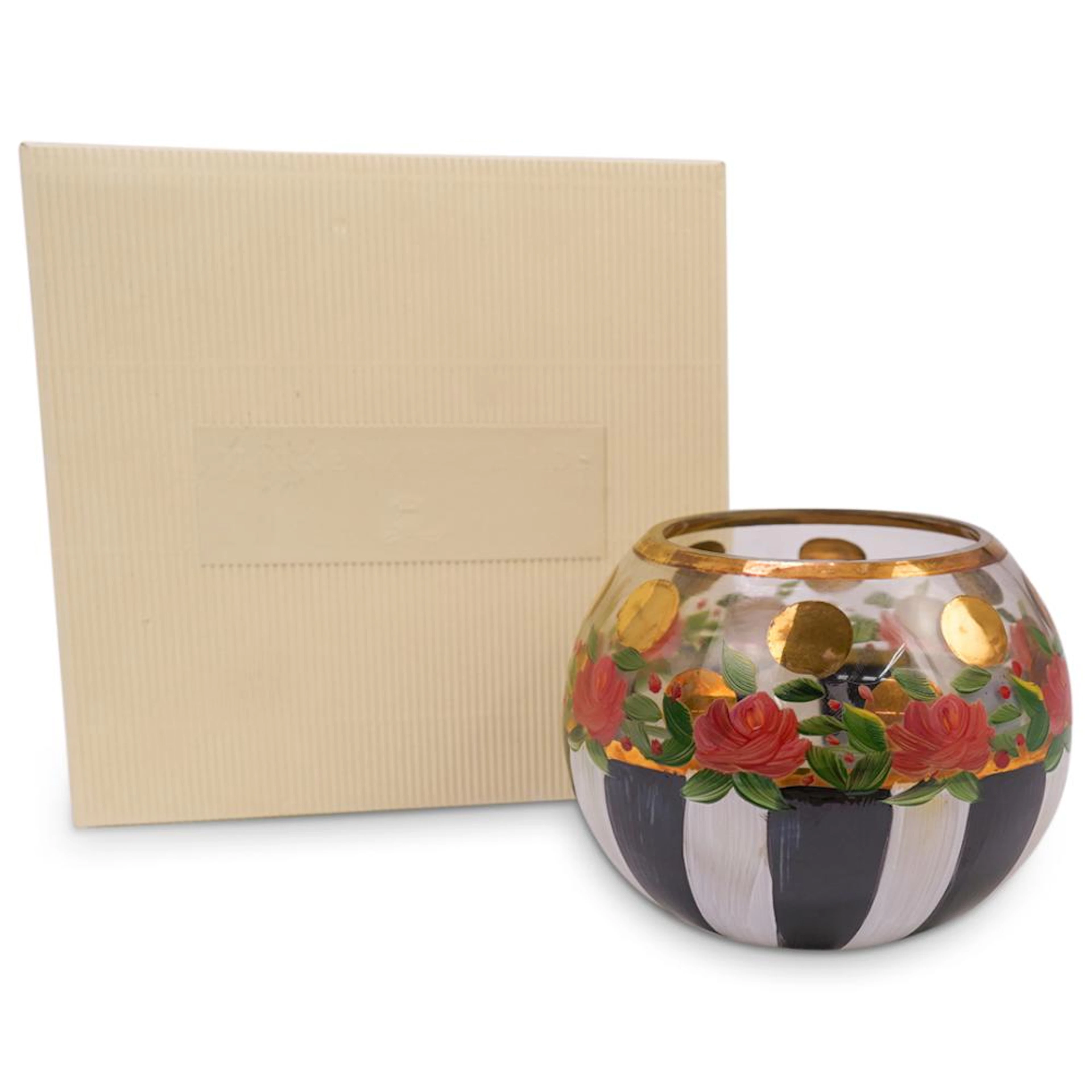 MaCkenzie Childs Heirloom Glass Globe Vase