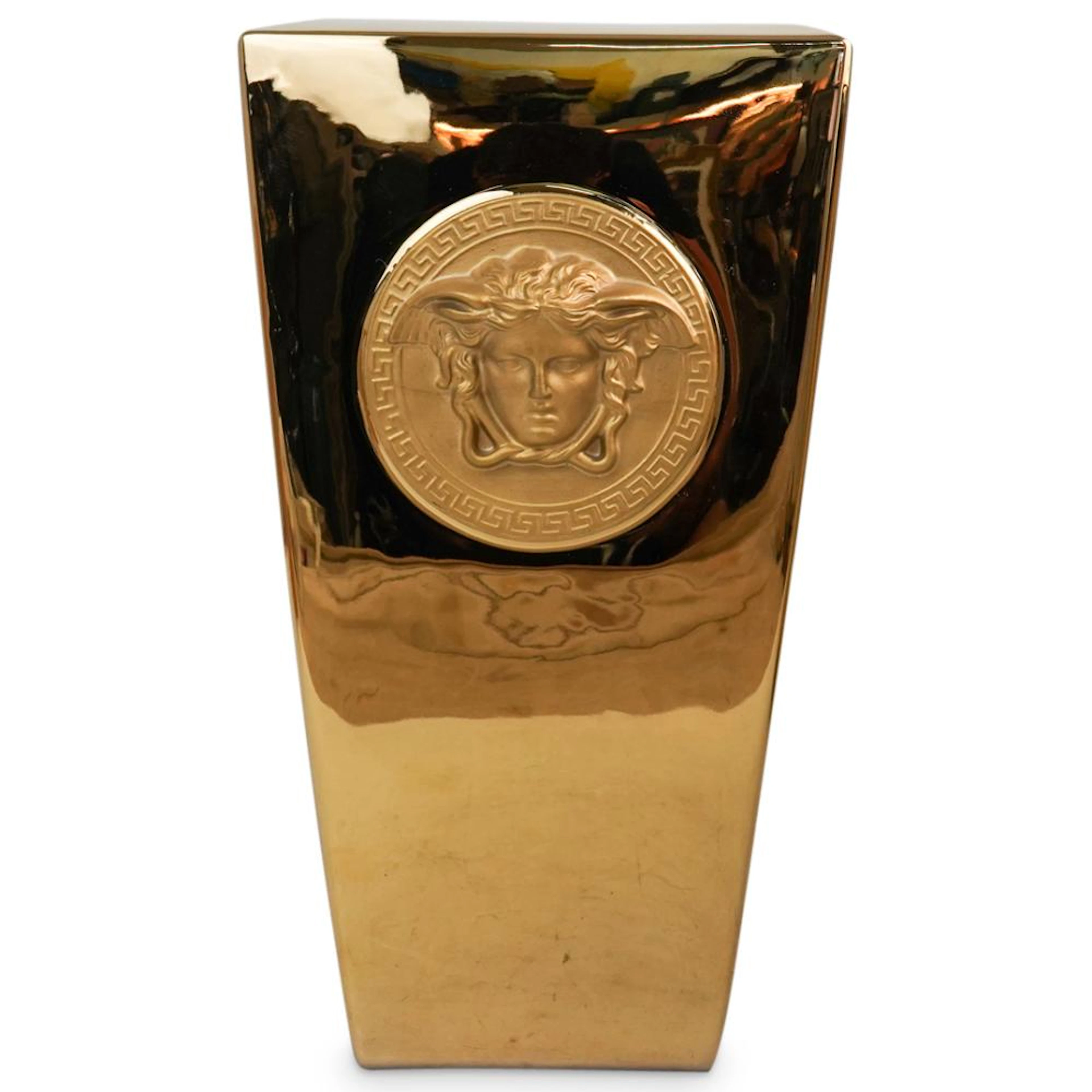Rosenthal Versace Metallic Gold "Vanity" Vase