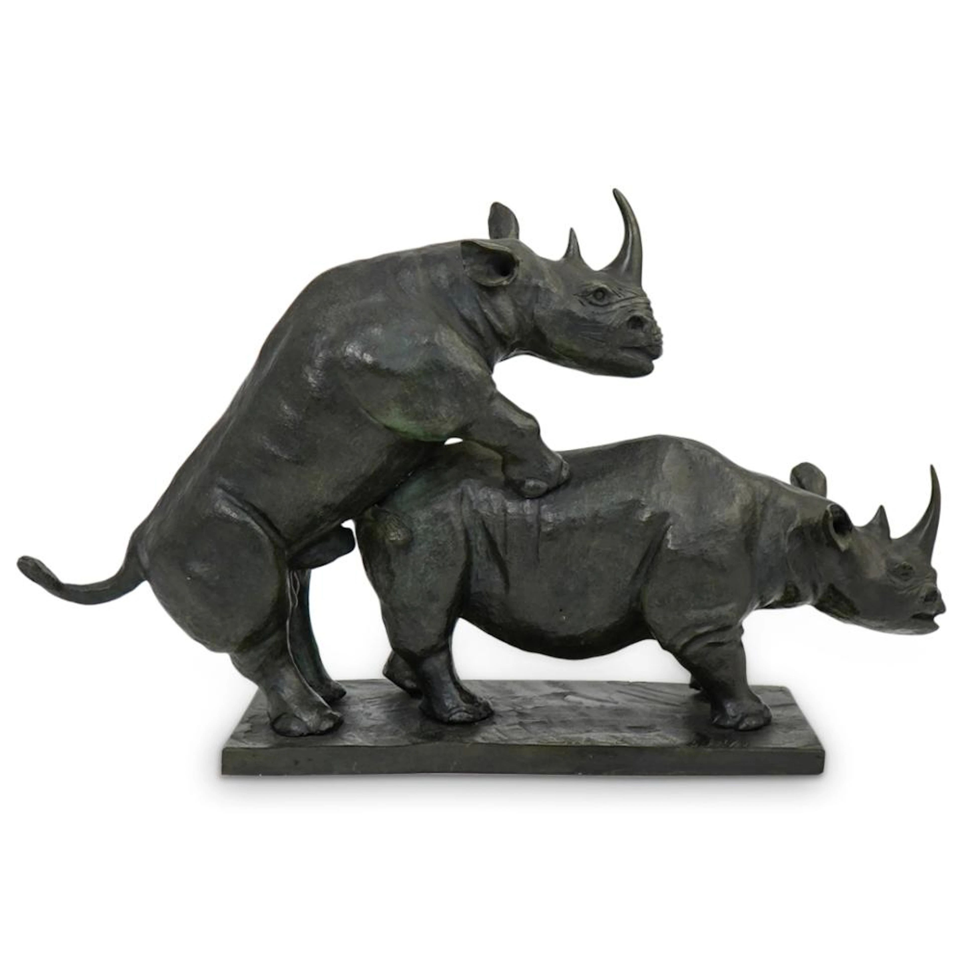 "Dada Seailles" Mounting Rhino Bronze
