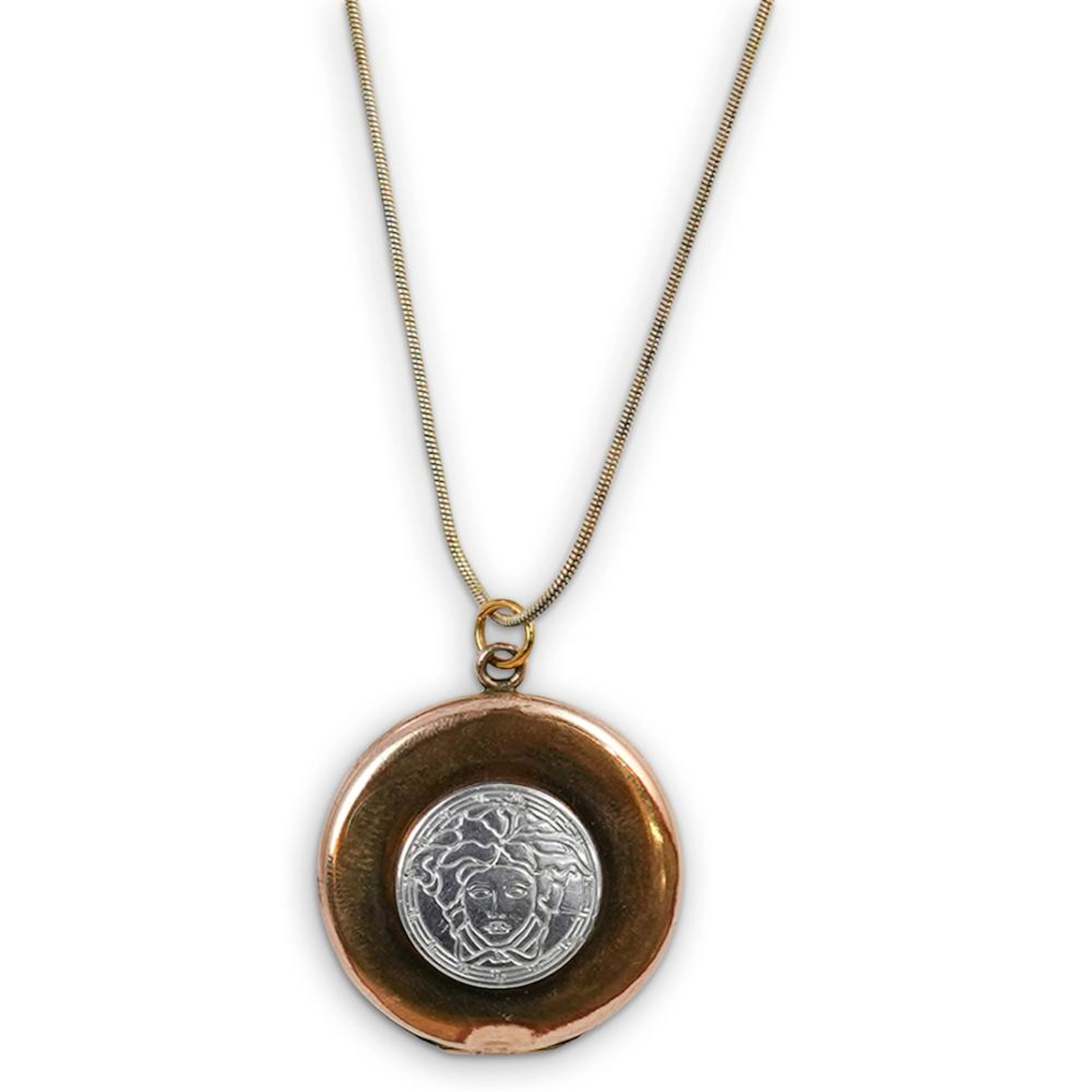 Versace Style Locket Pendant Necklace