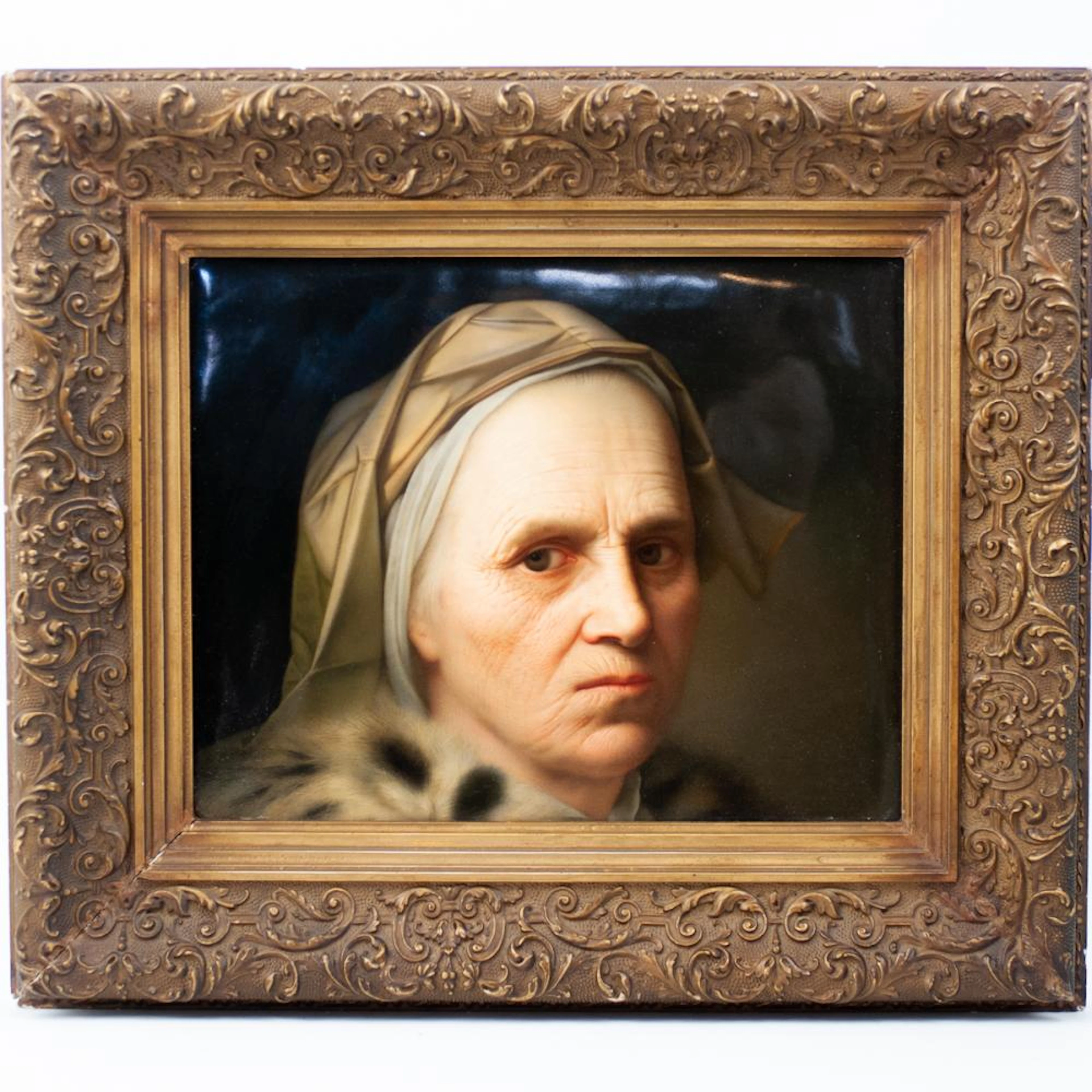 Attrib. To Balthasar Denner KPM Porcelain Plaque