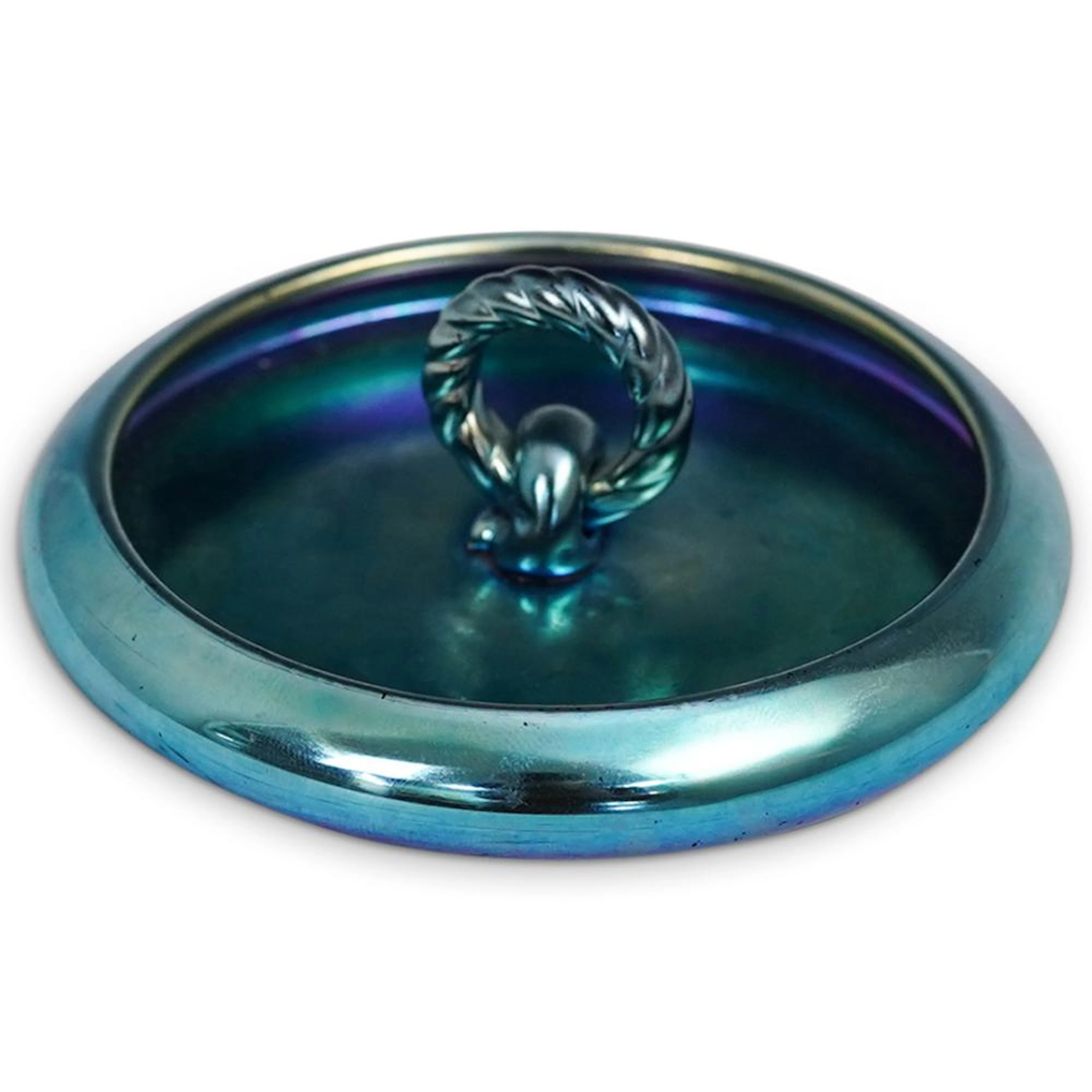 Steuben Blue Aurene Ashtray