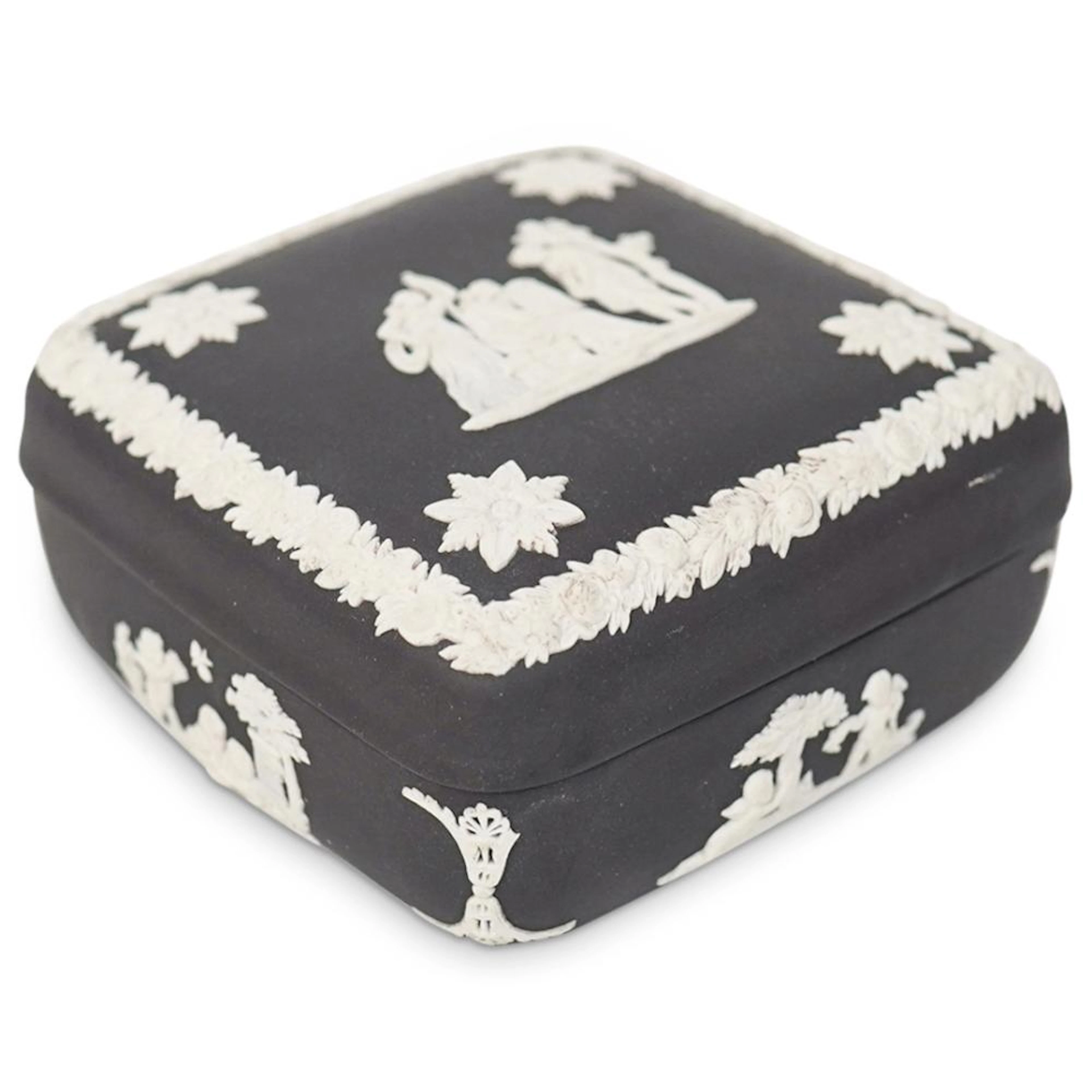 Wedgwood Black Basalt Jasperware Trinket Box