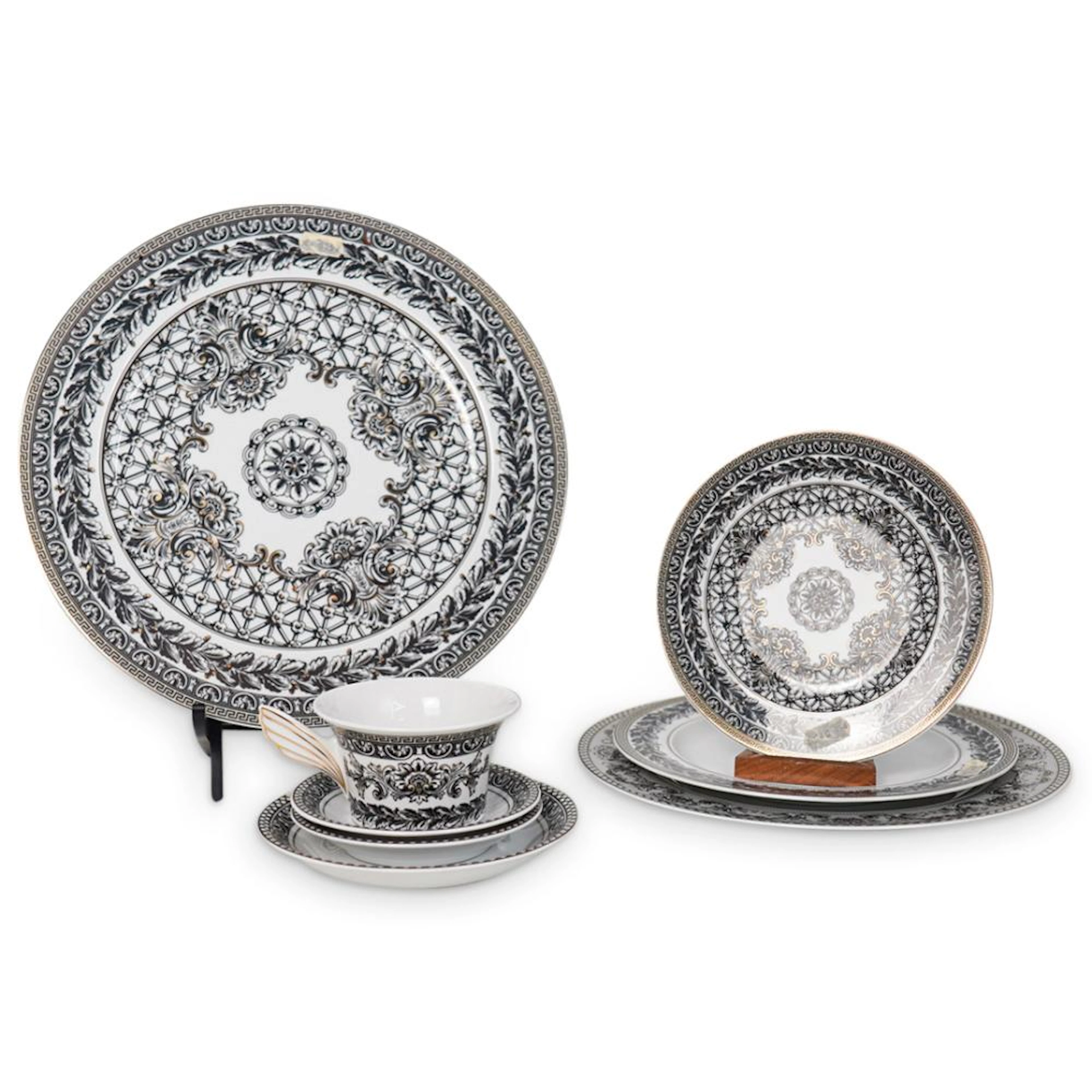 (8 Pc) Versace Rosenthal "Marqueterie" Porcelain Set
