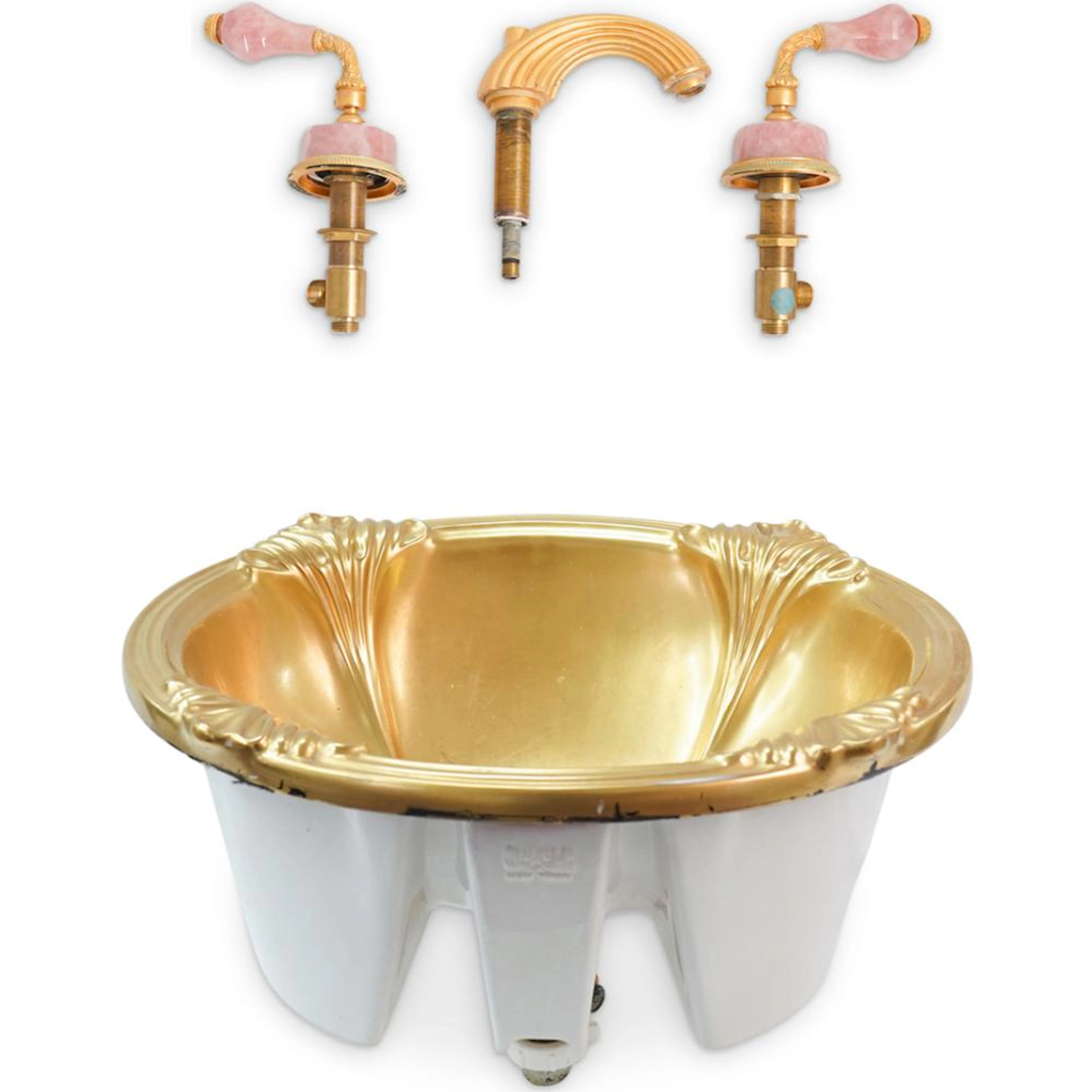 Sherle Wagner Gold Glazed Ceramic Sink