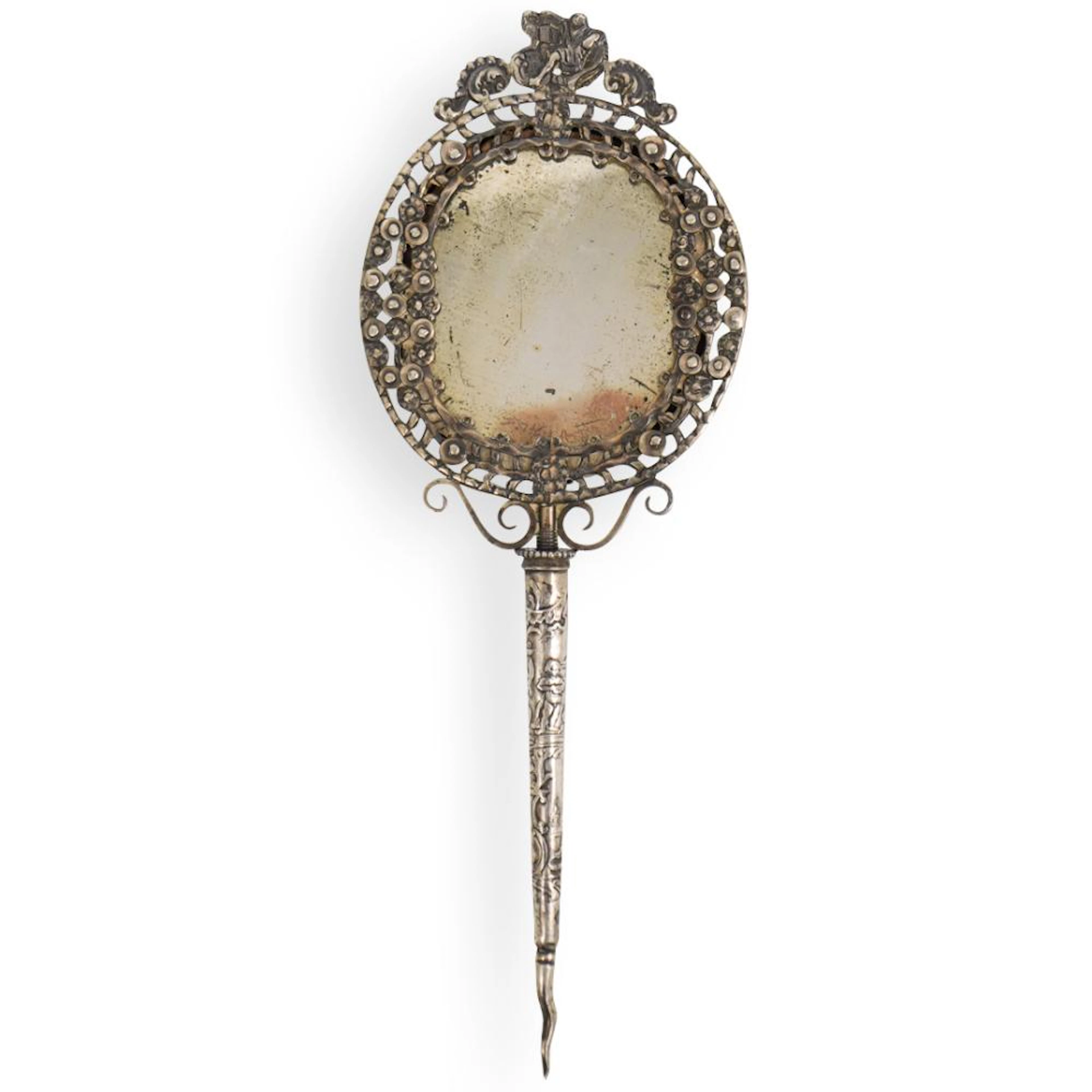 Victorian Silver Hand Held Mirror