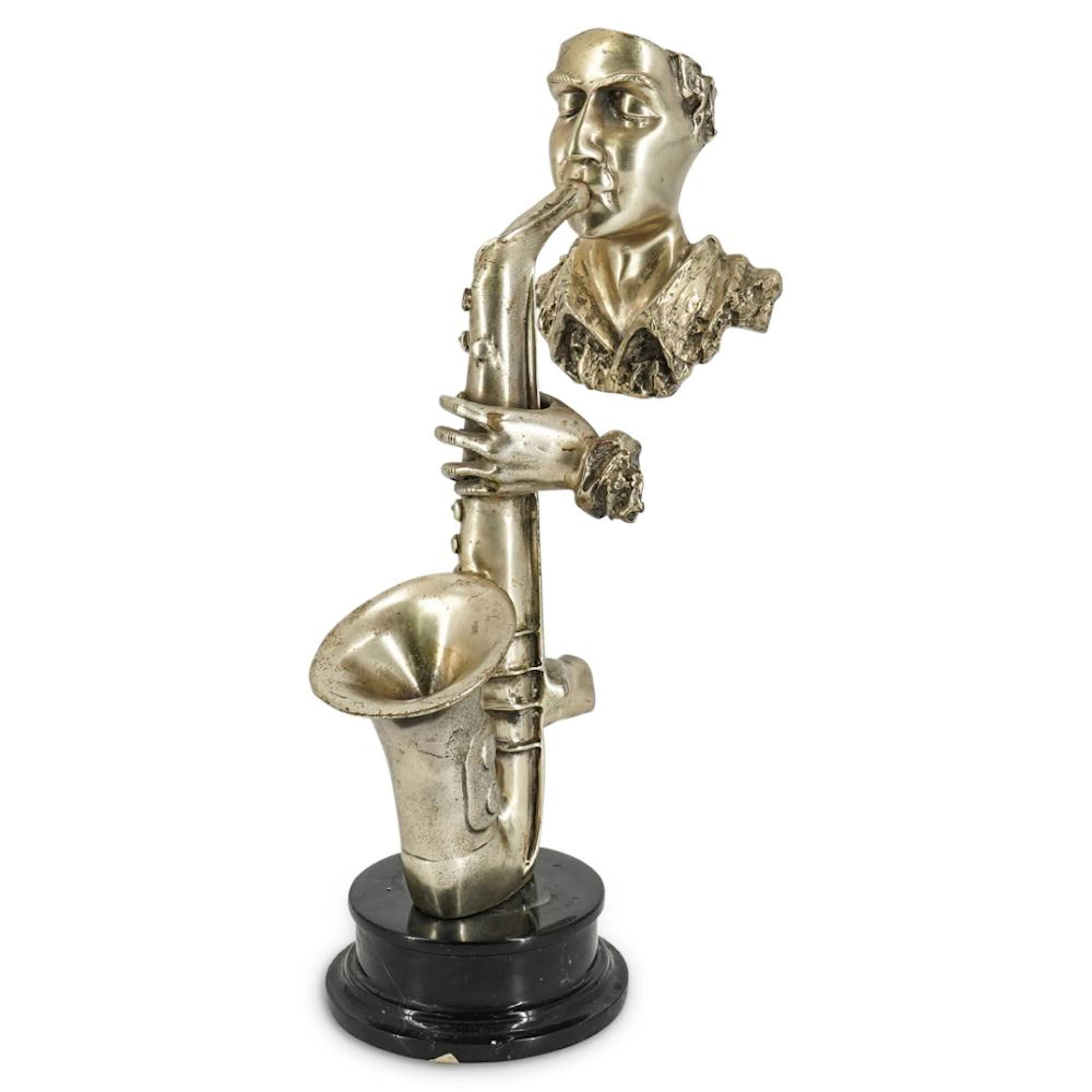 Saxophone Player Figurine Pewter Sculpture