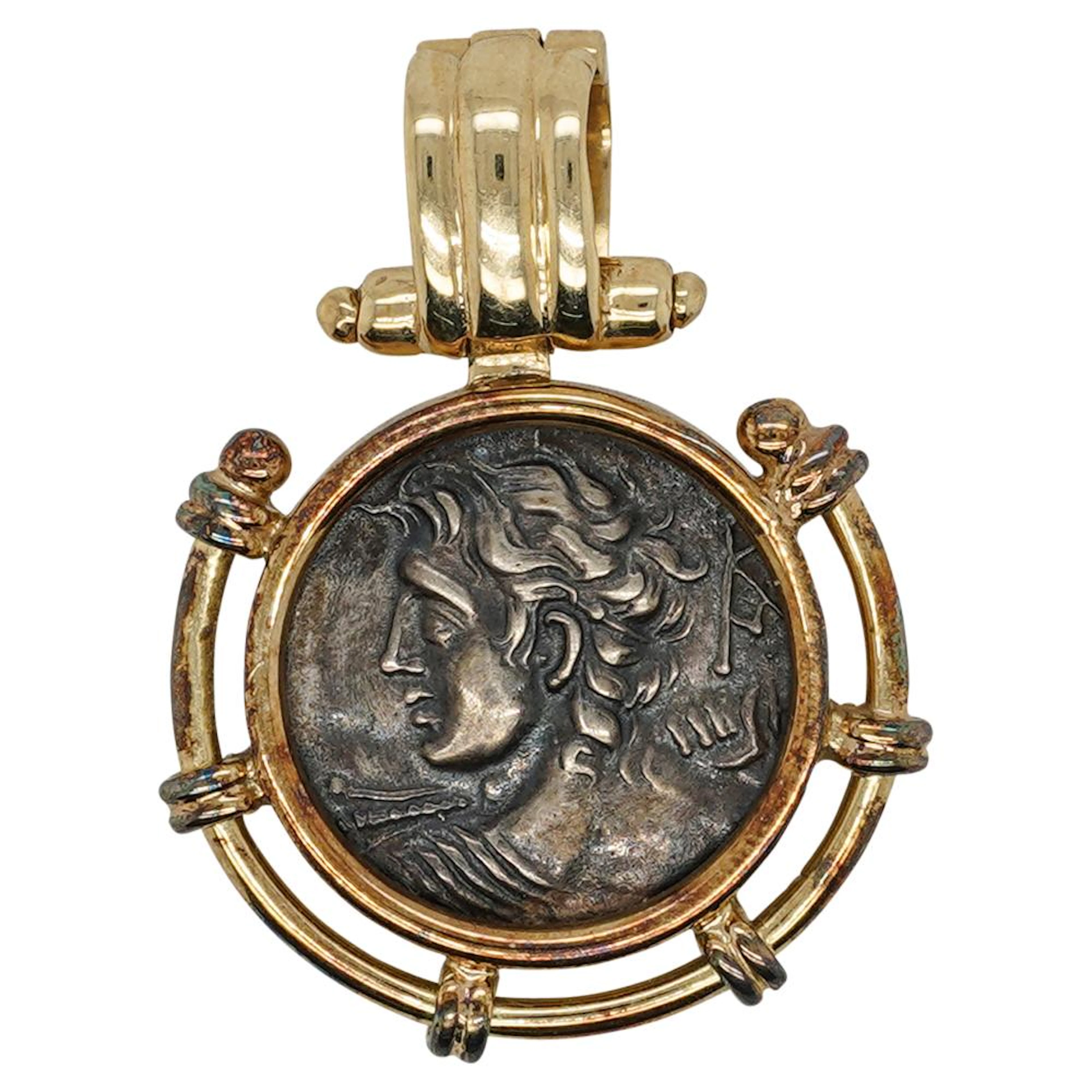 14k Gold and Ancient Coin Pendant