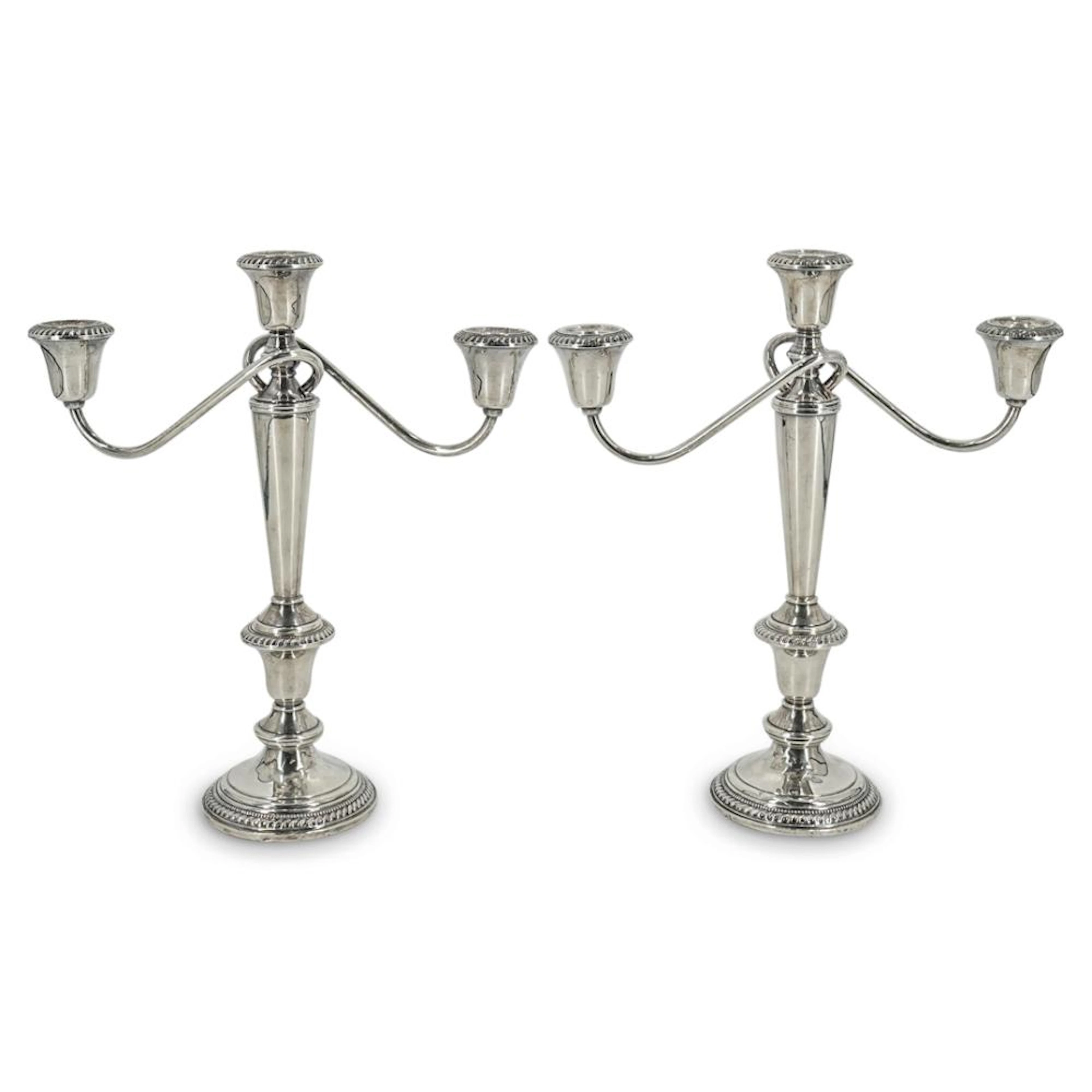 (2 Pc) Pair of Amston Reinforced Sterling Candelabras