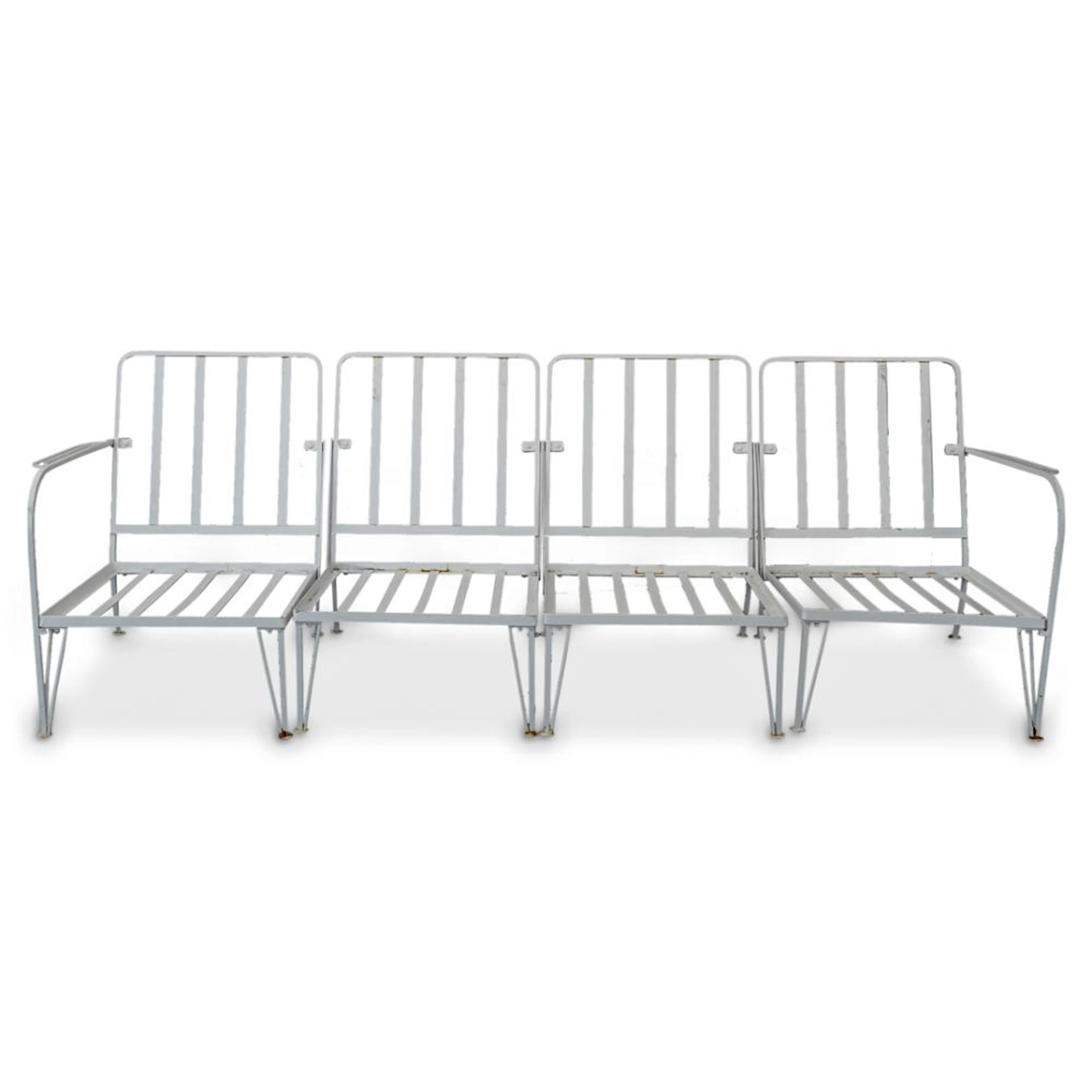 (4Pc) Mid Century Wrought Iron Outdoor Sofa Set
