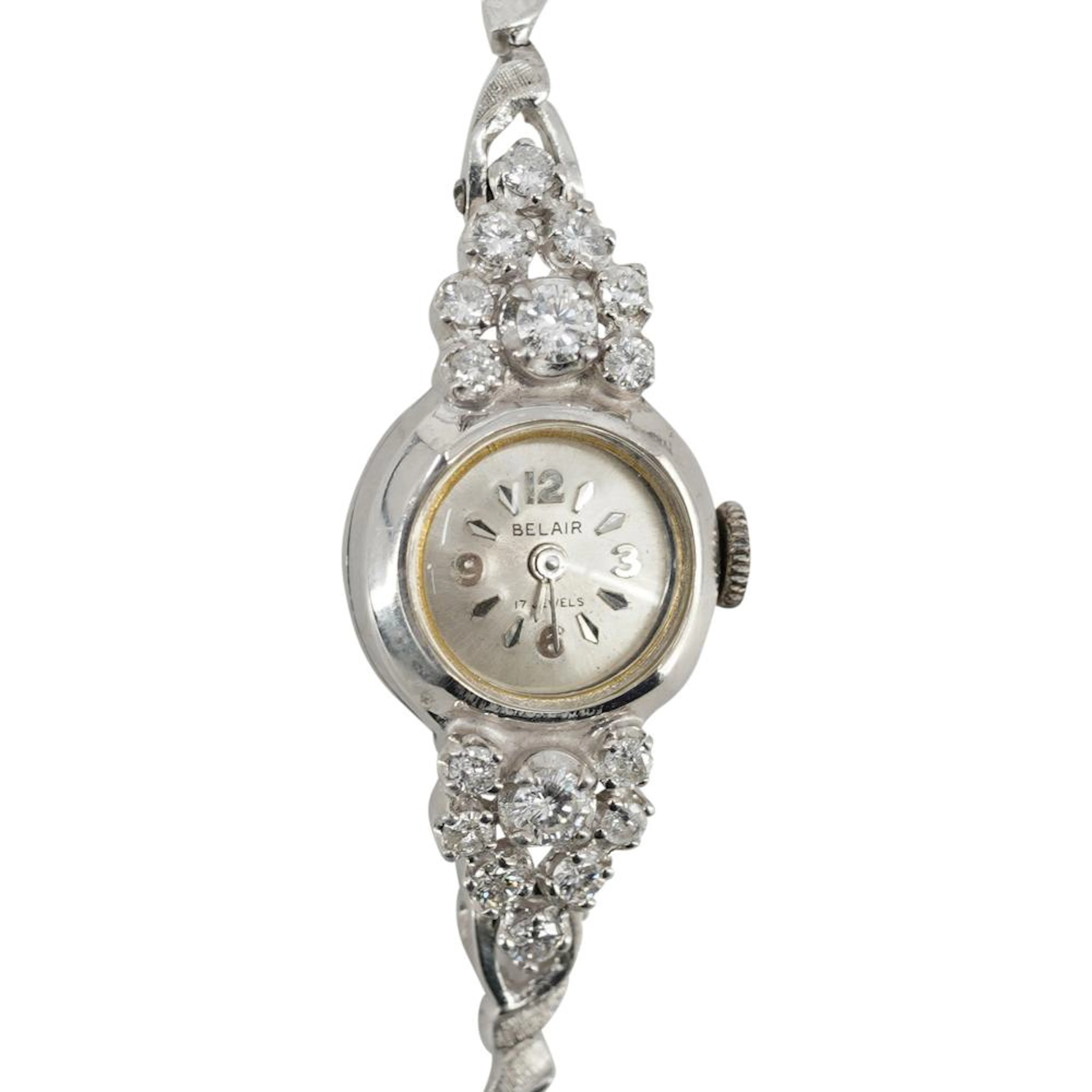 14K Belair White Gold & Diamond Ladies Watch