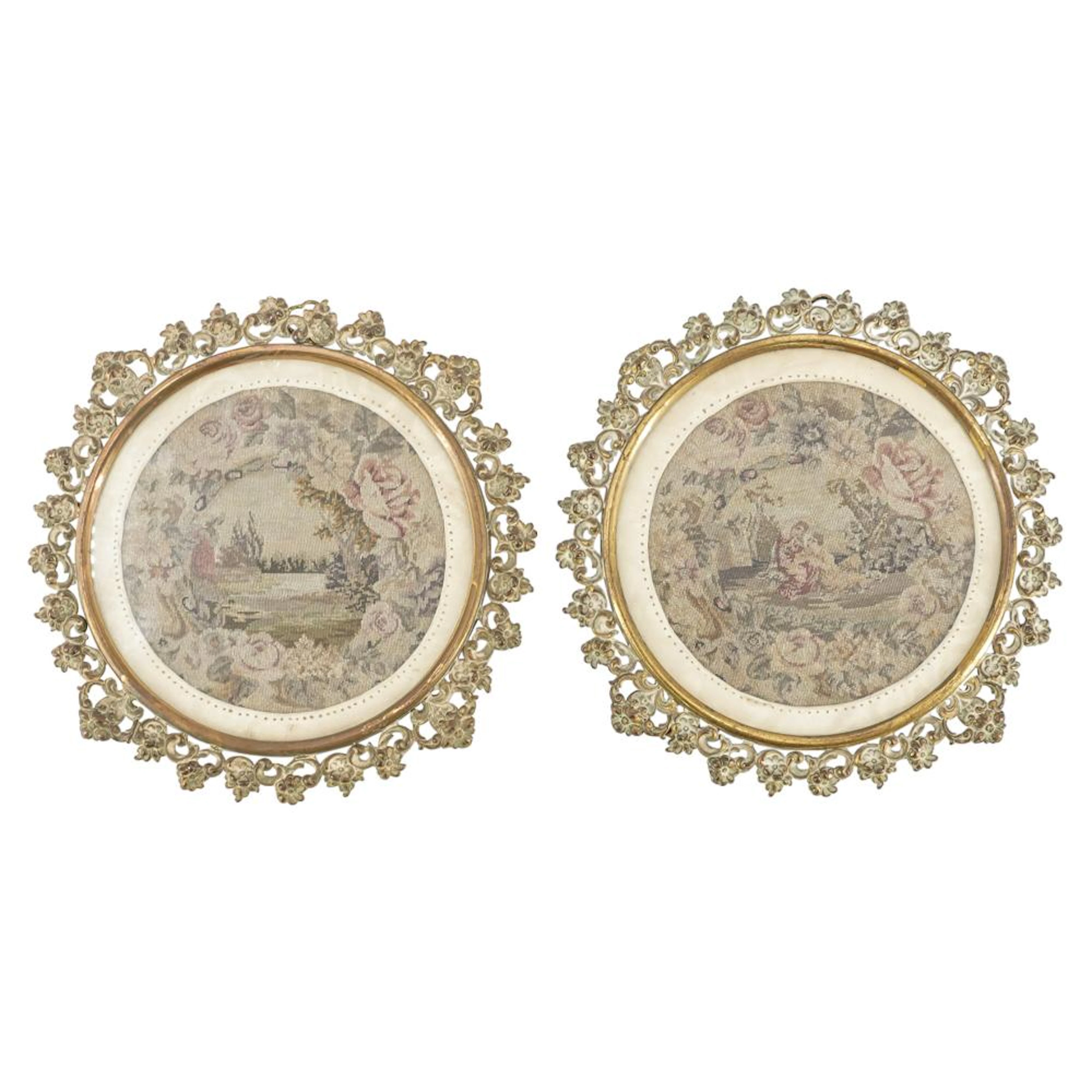 Pair of Antique Needlepoints