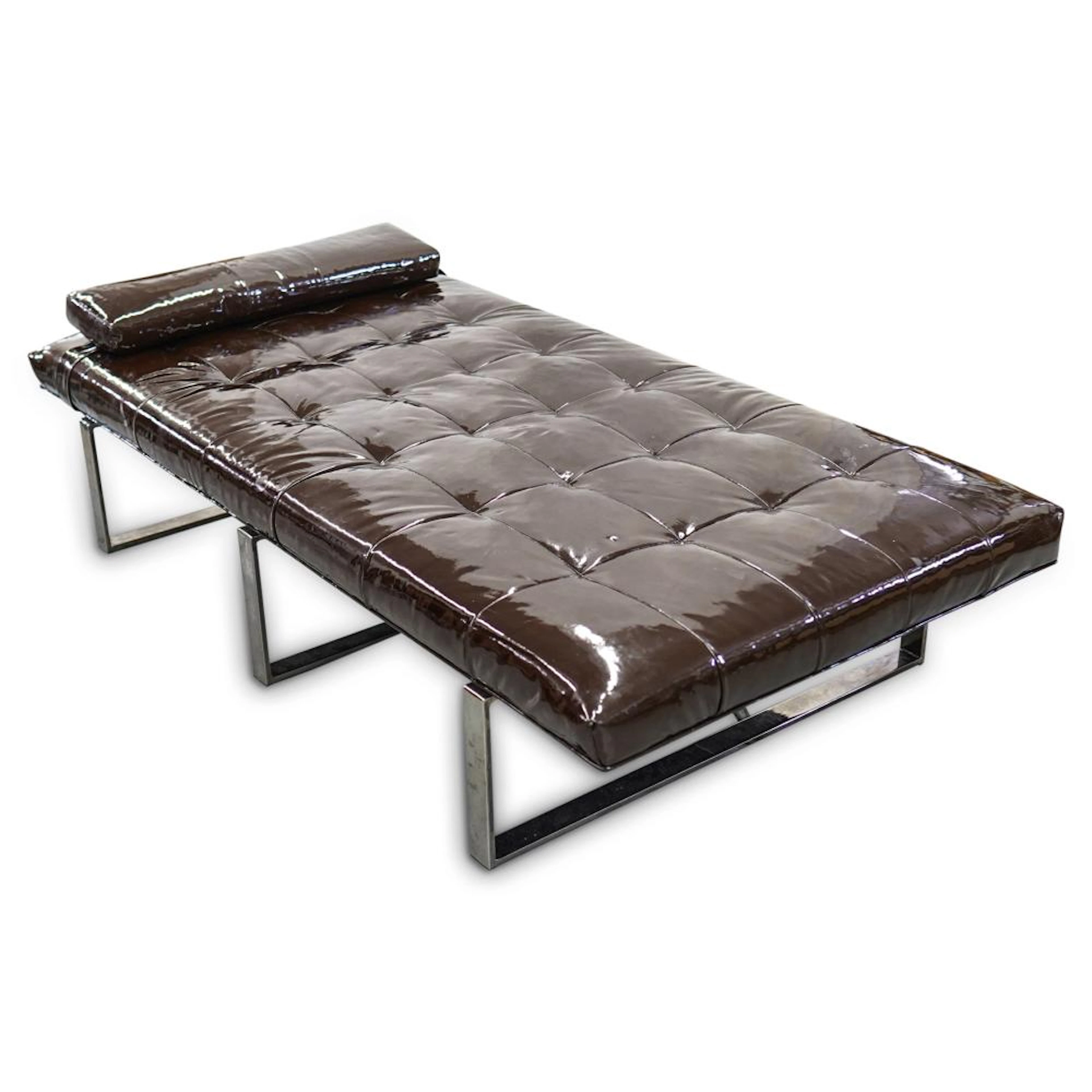 Milo Baughman Tufted Vinyl Chaise Lounge