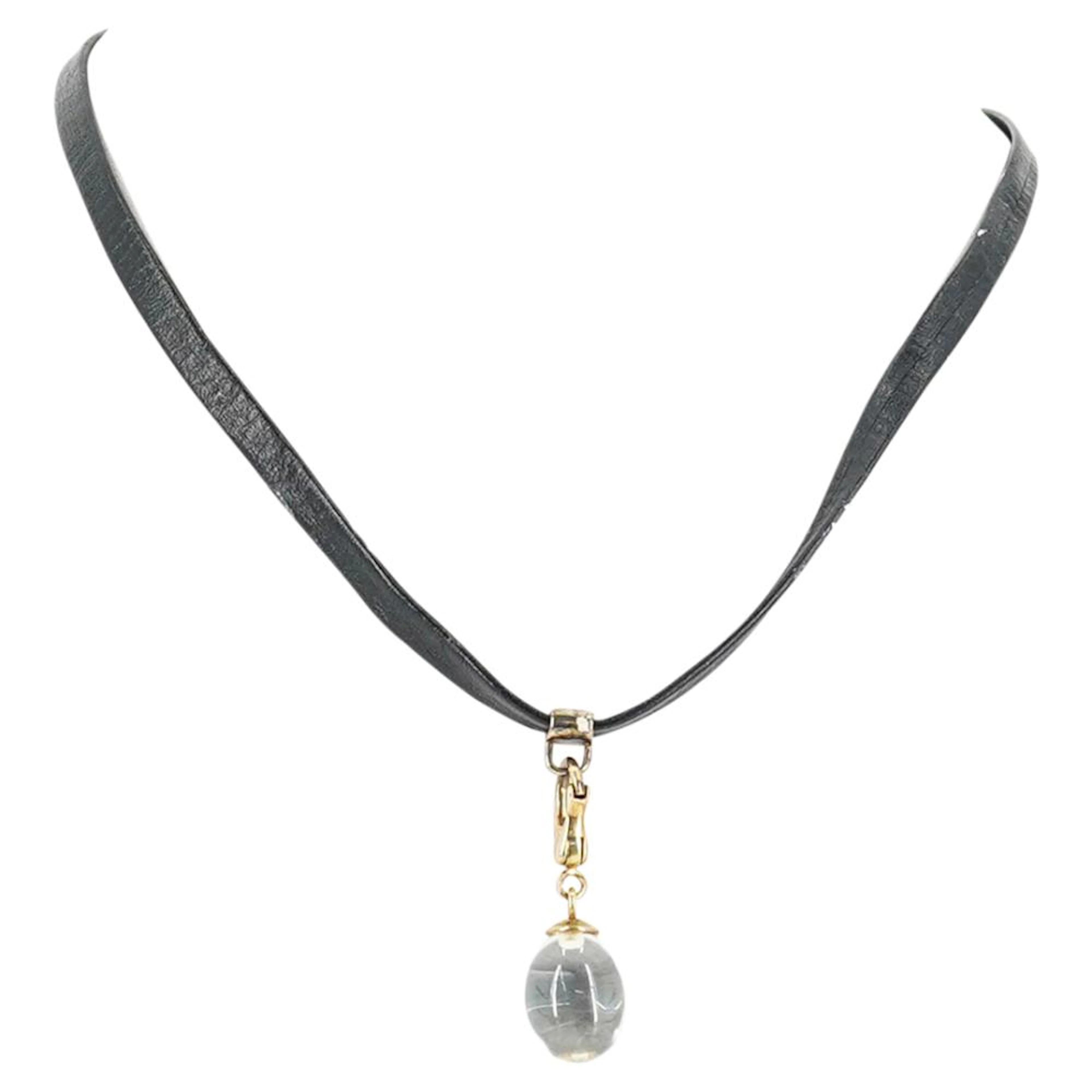 Baccarat Tentation Choker Necklace W/ Crystal Oval Pendant