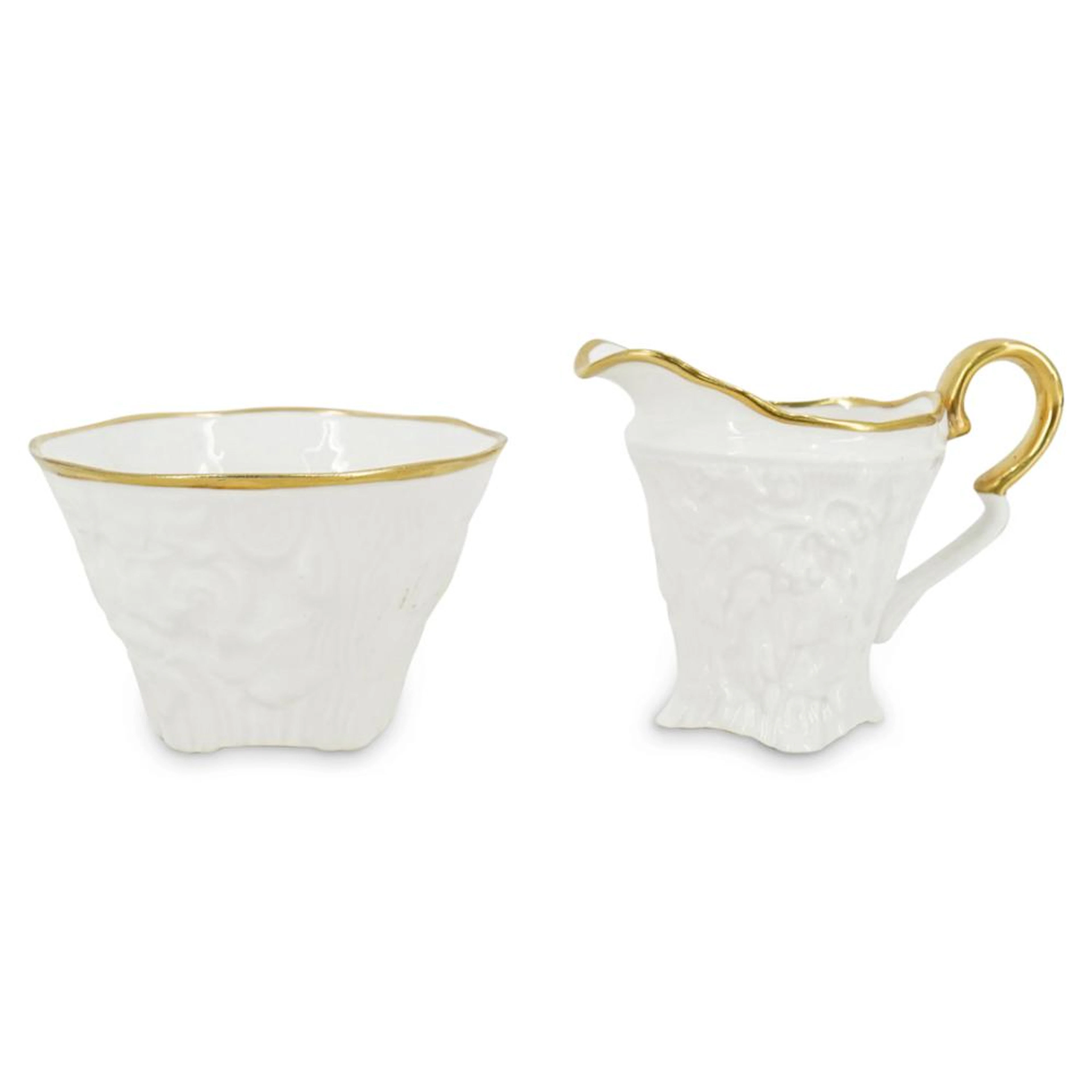 (2 Pc) Royal Stafford "Old English Oak" Porcelain Creamer and Sugar Bowl