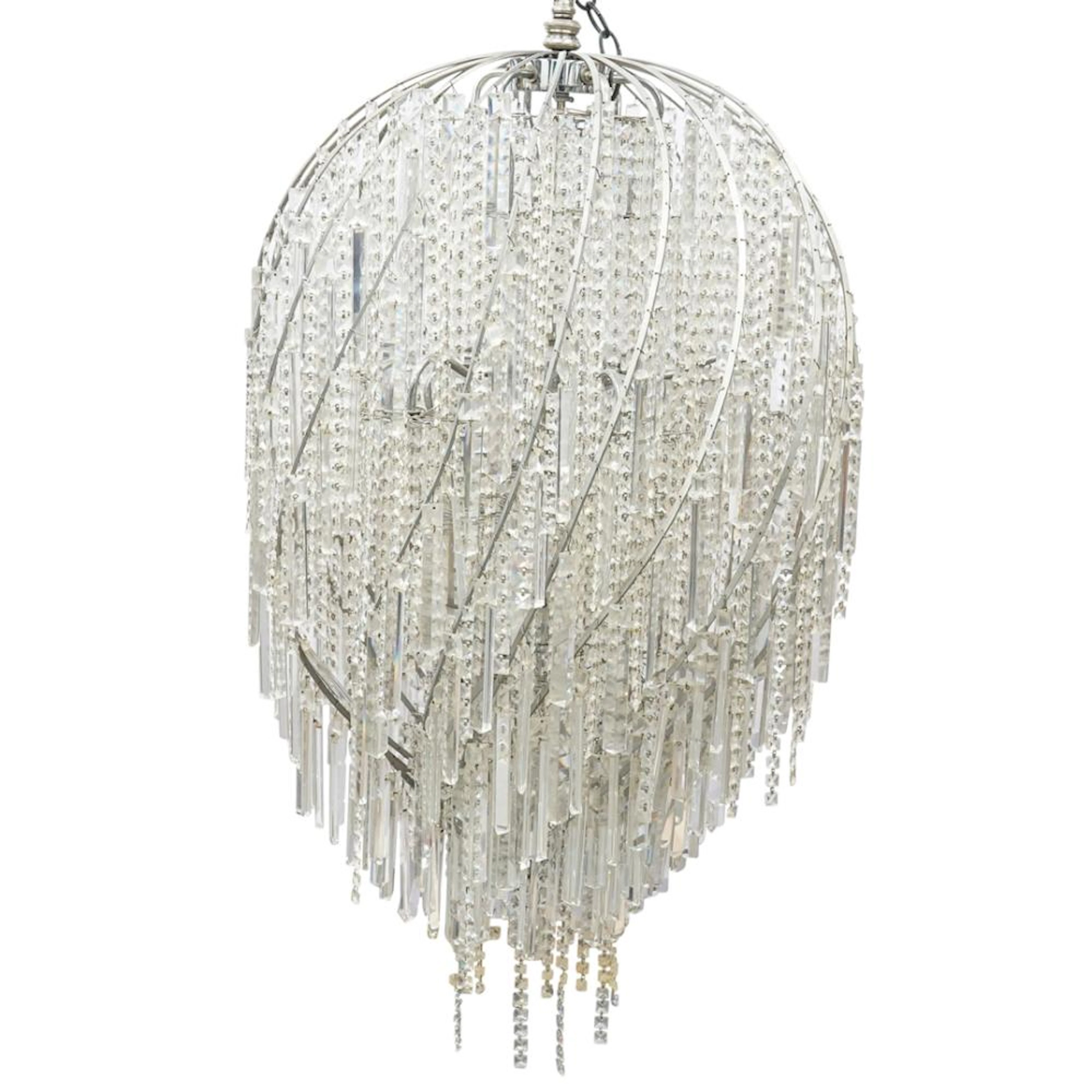 Contemporary Spiral Crystal Chandelier