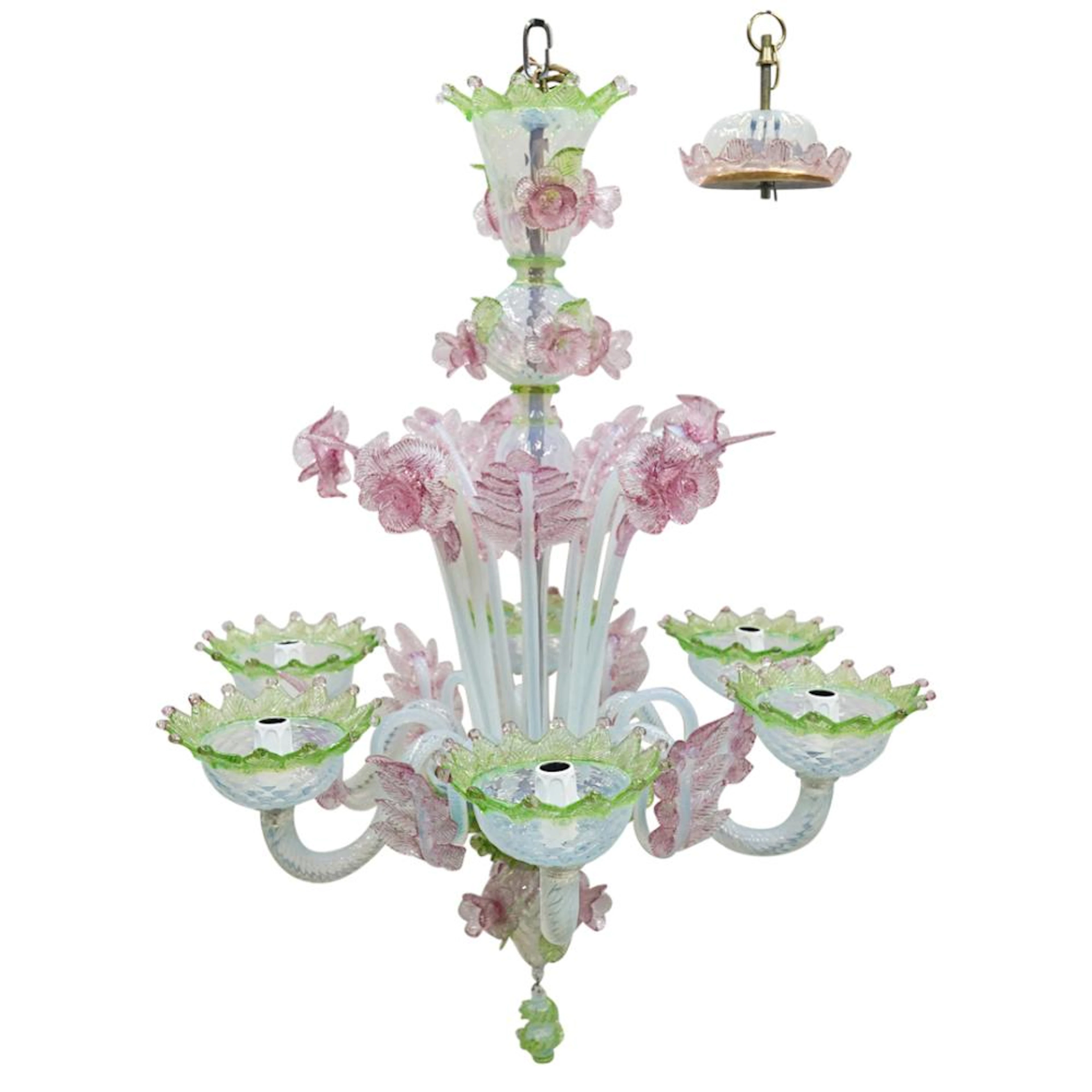Italian Murano Glass Ceiling Chandelier Lamp