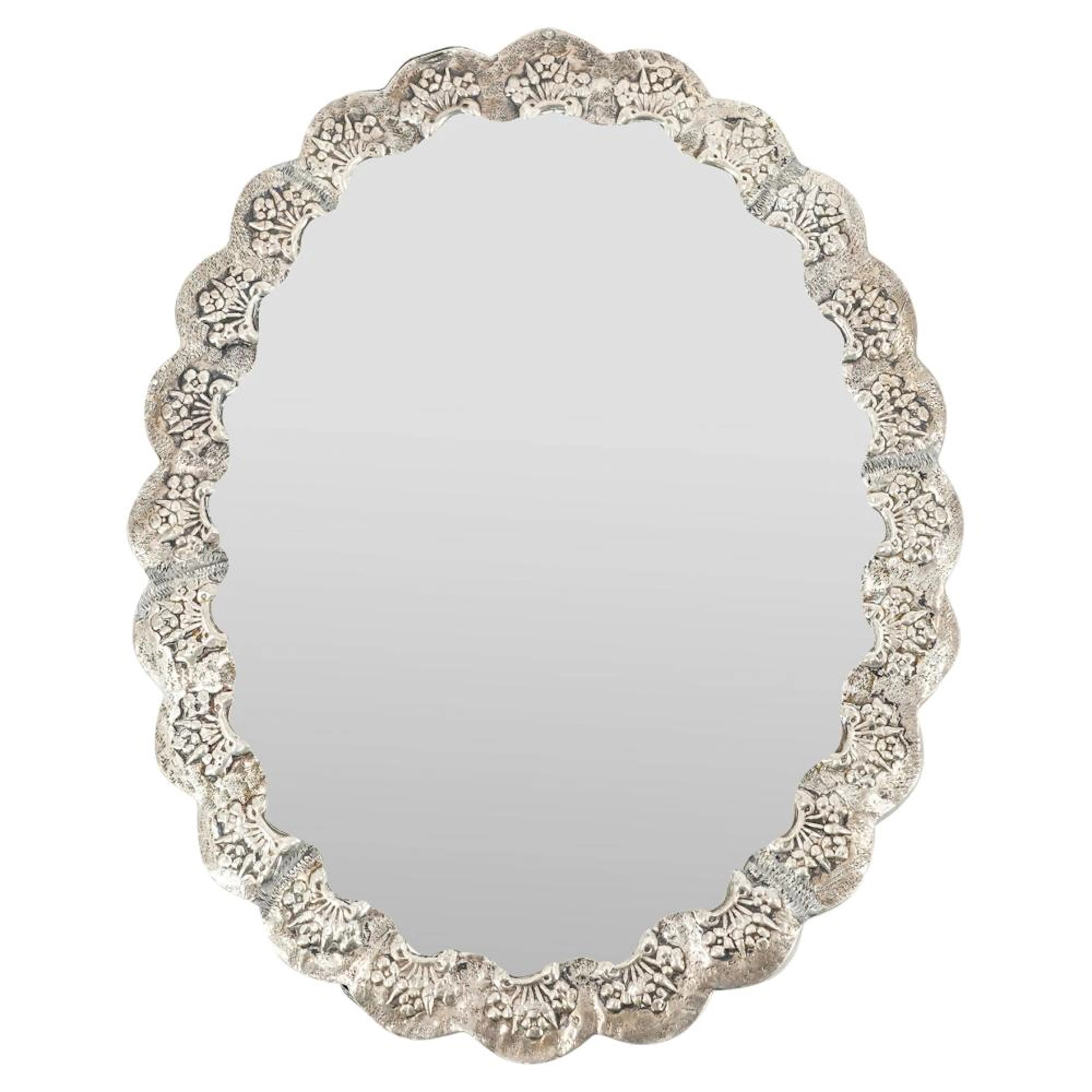 Antique Turkish Silver Mirror