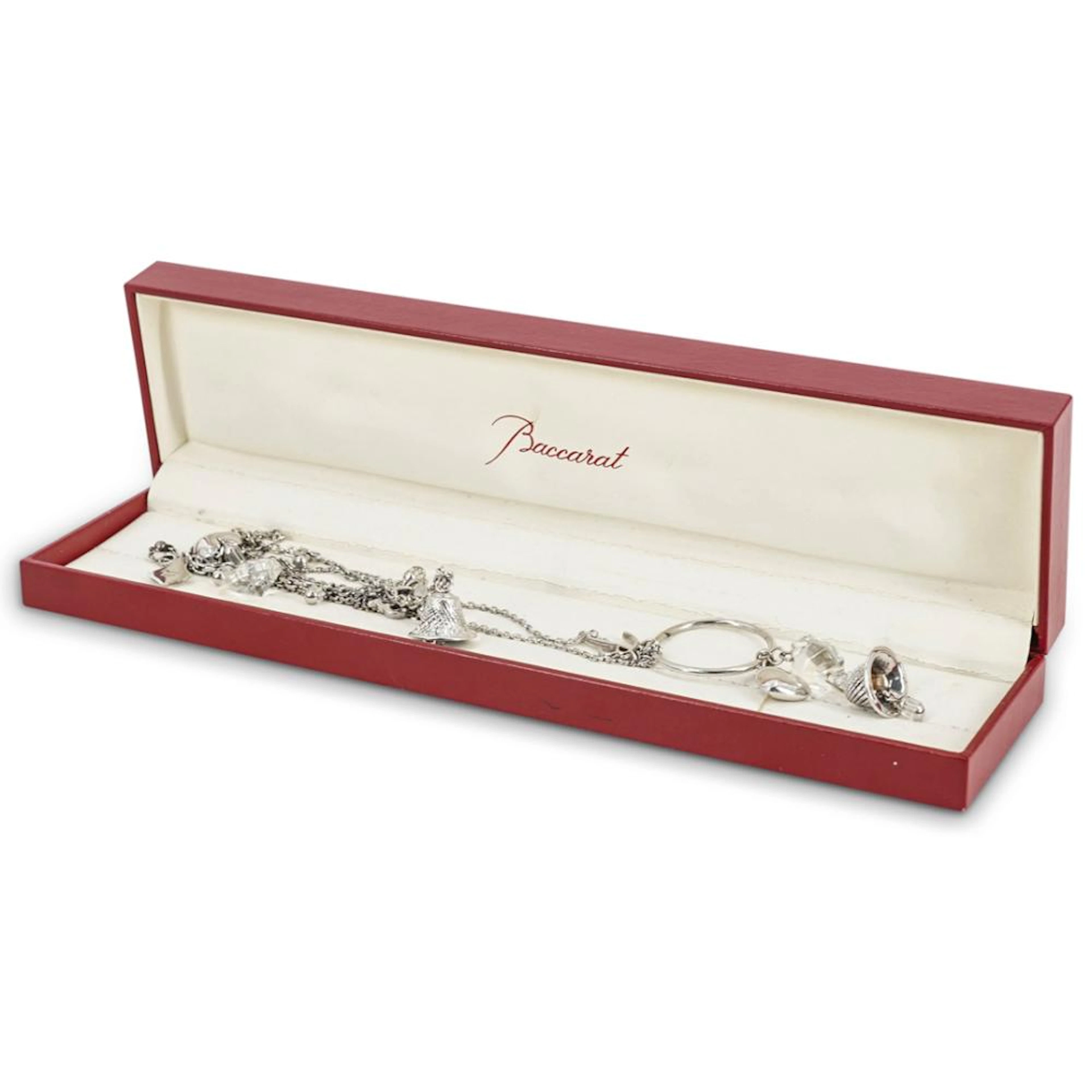 (2 Pc) Baccarat Sterling Silver Necklace & Bracelet Set