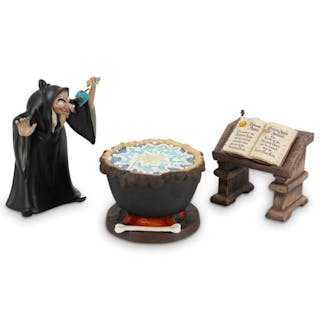 Disney Snow White "Evil To The Core", Bookstand, and Cauldron Figurines