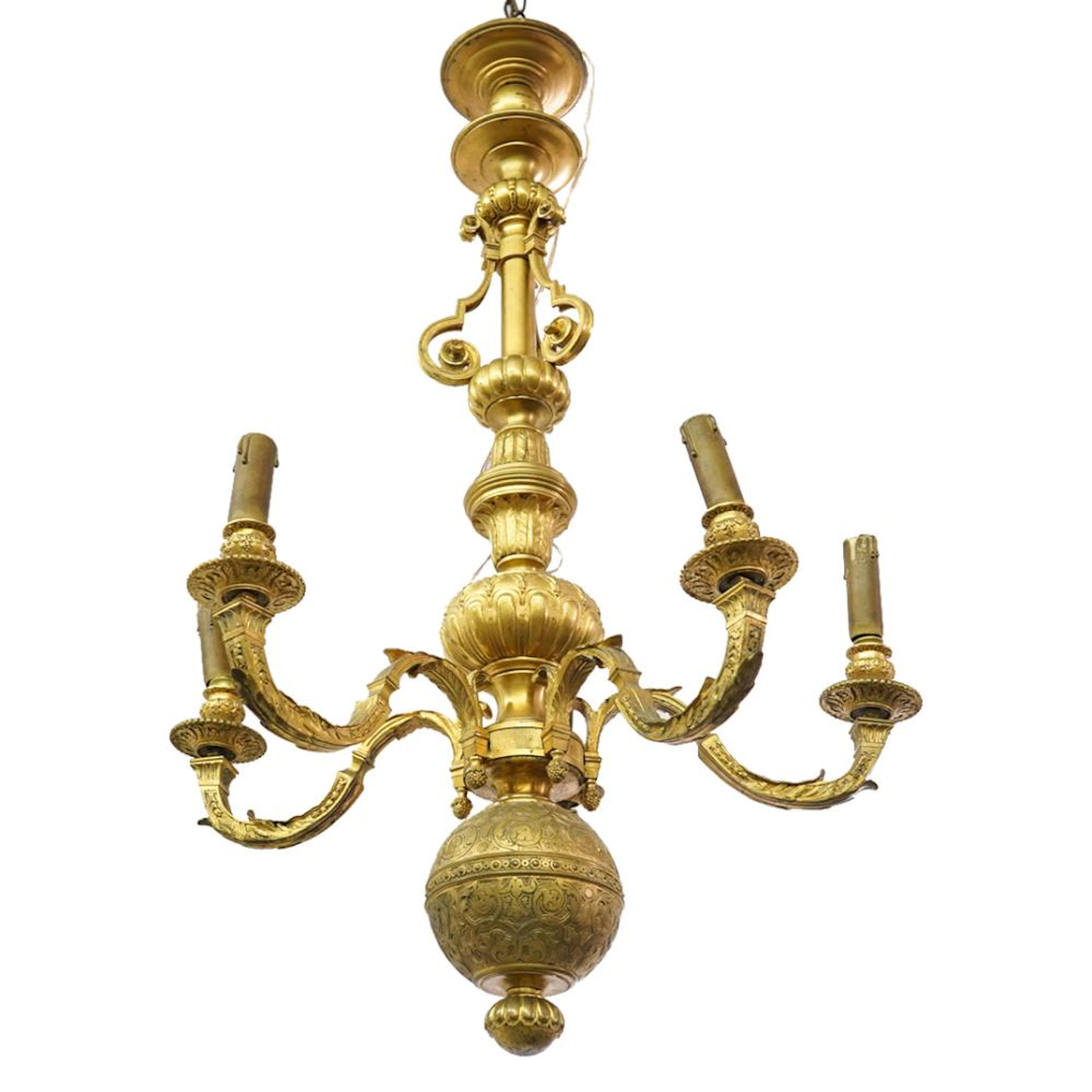 Williamsburg Colonial Style Dore Bronze Chandelier
