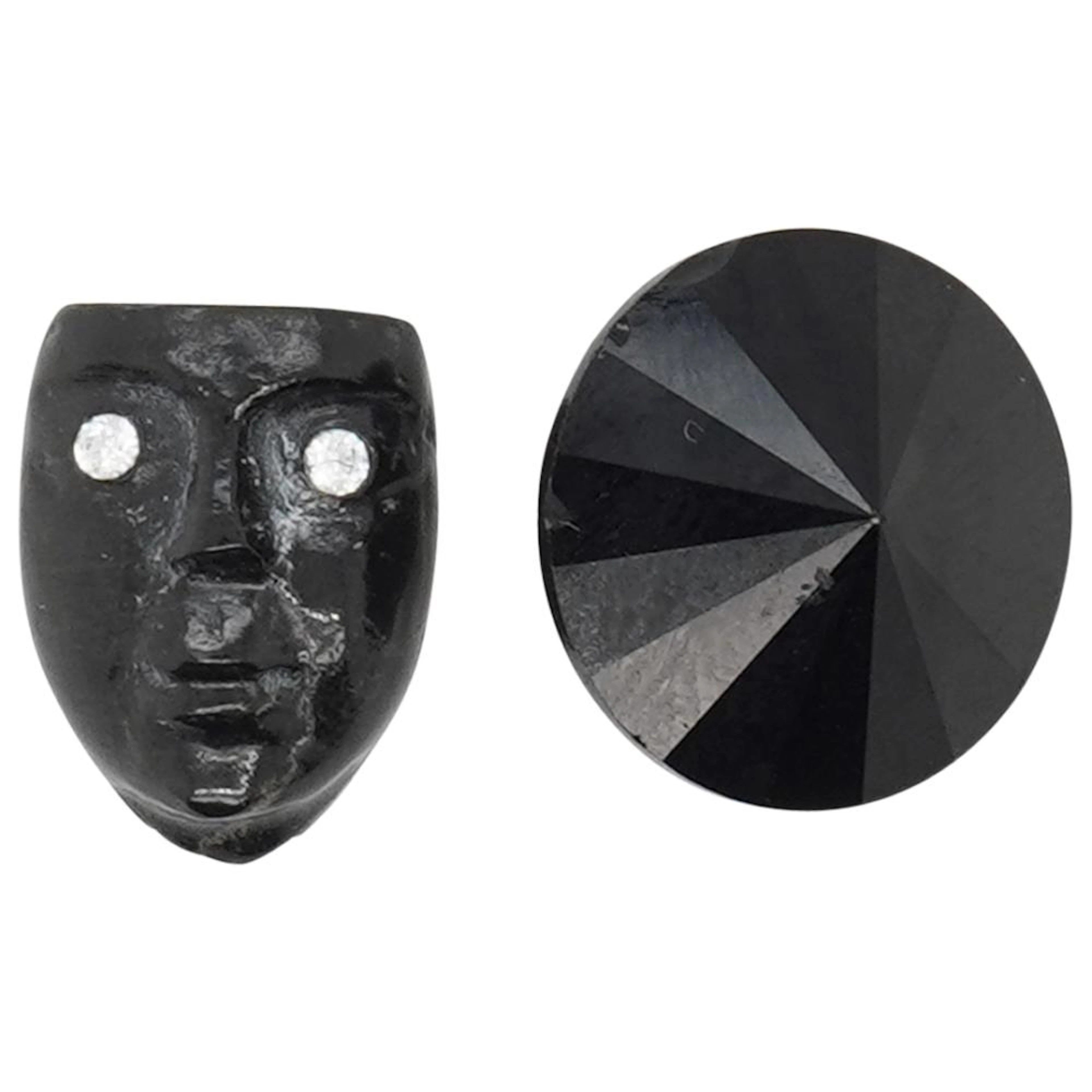 (2 Pc) Precious Stone Carving and Stone