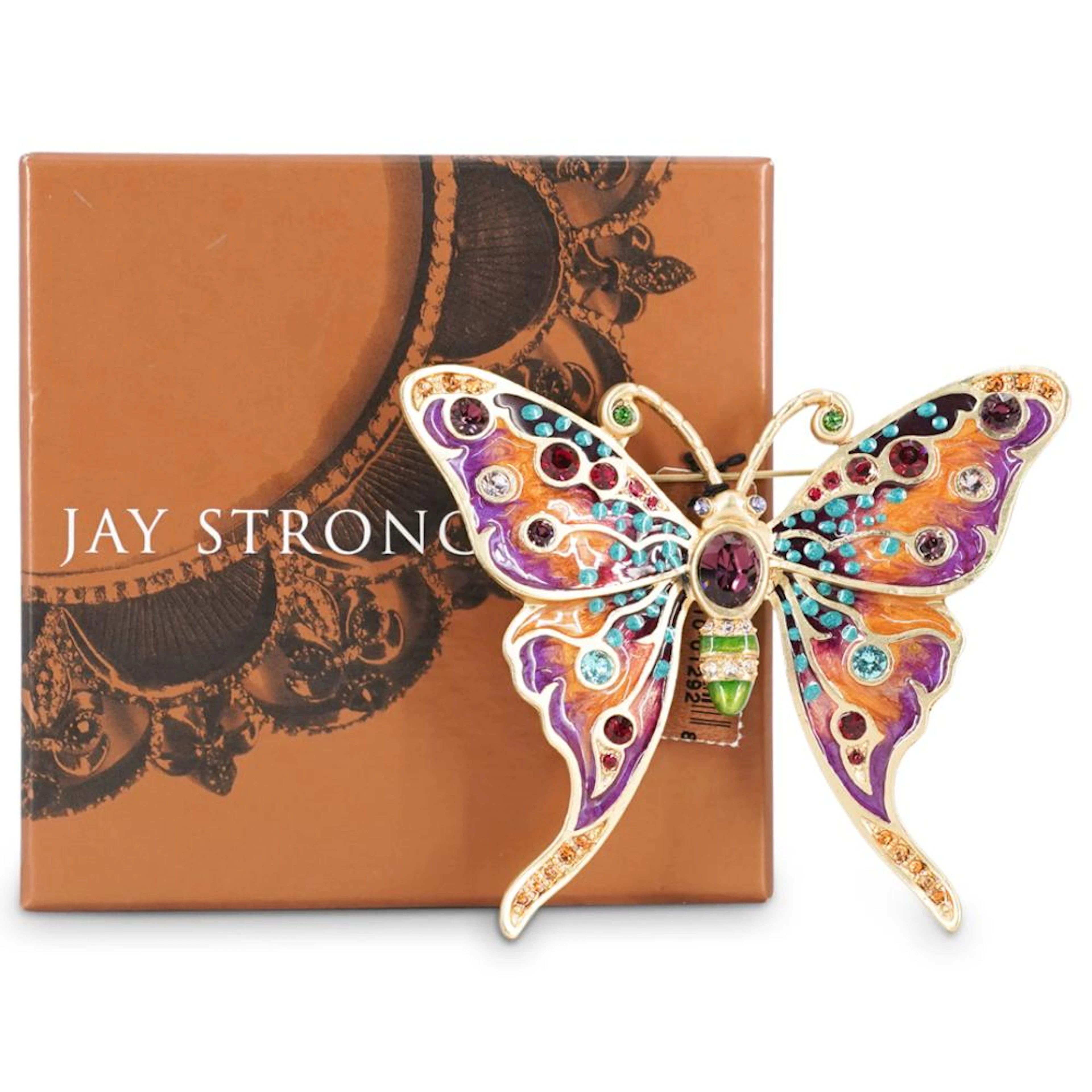 Jay Strongwater Enamel Butterfly Brooch