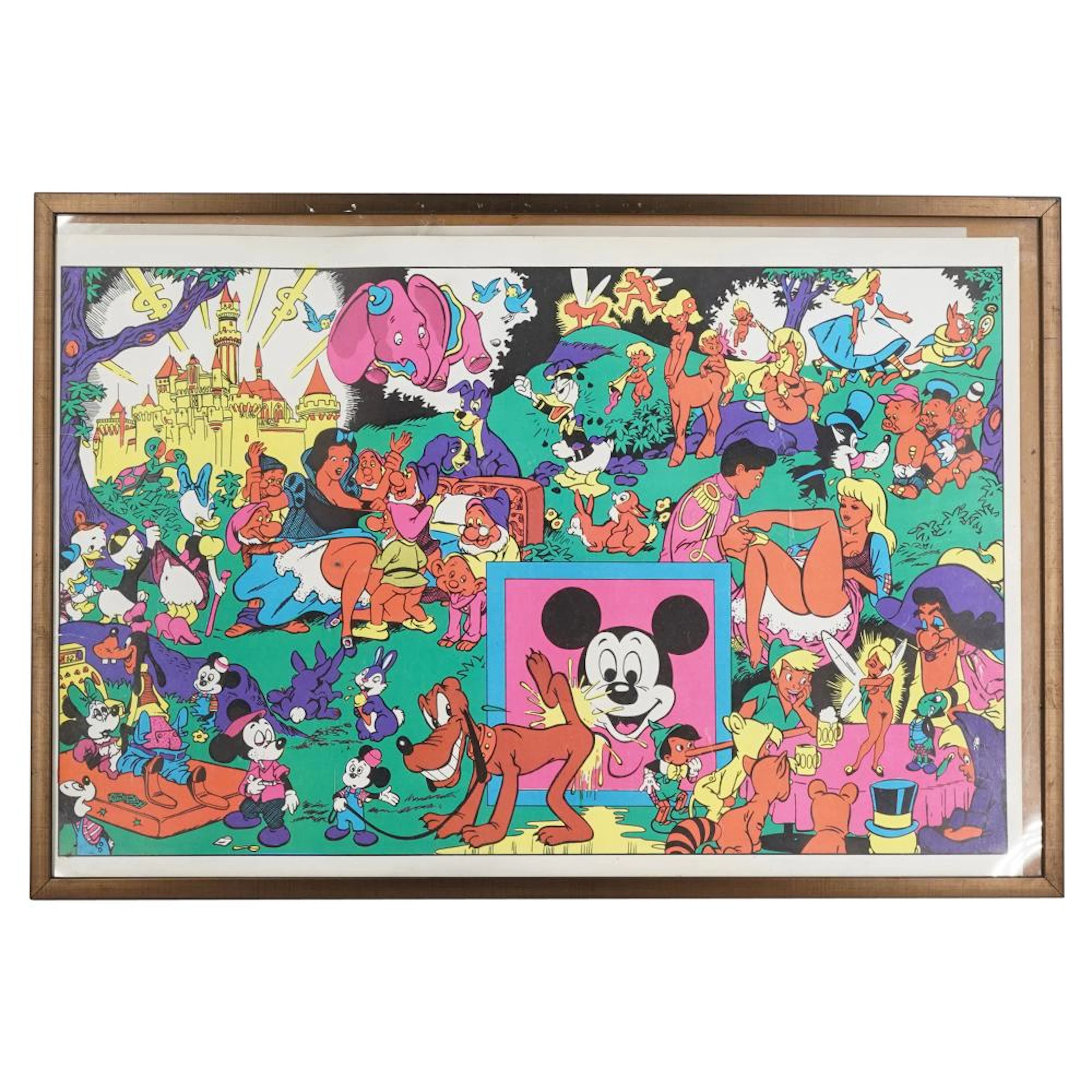 Vintage Wally Wood "Dirty Disney Orgy" Blacklight Poster