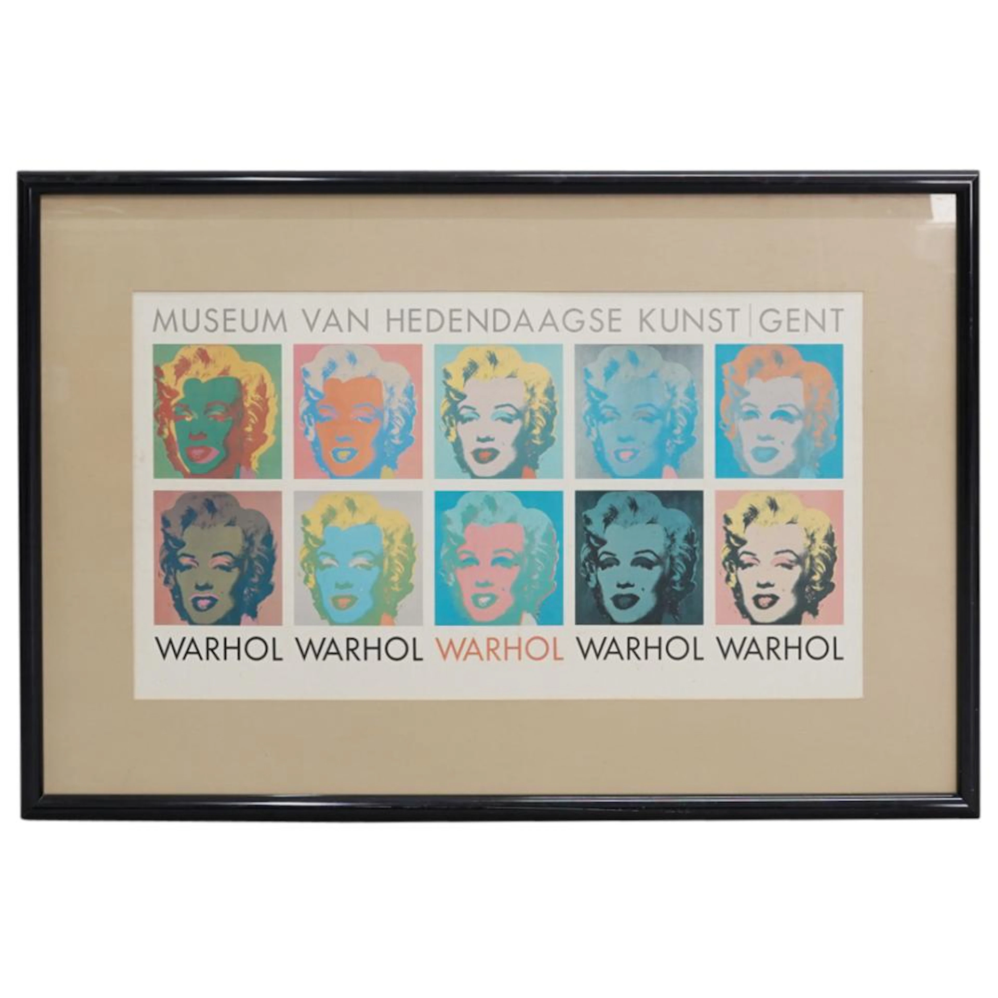 Vintage Andy Warhol "Museum Van Hedendaagse Kunst" 10 Marilyns Print Poster