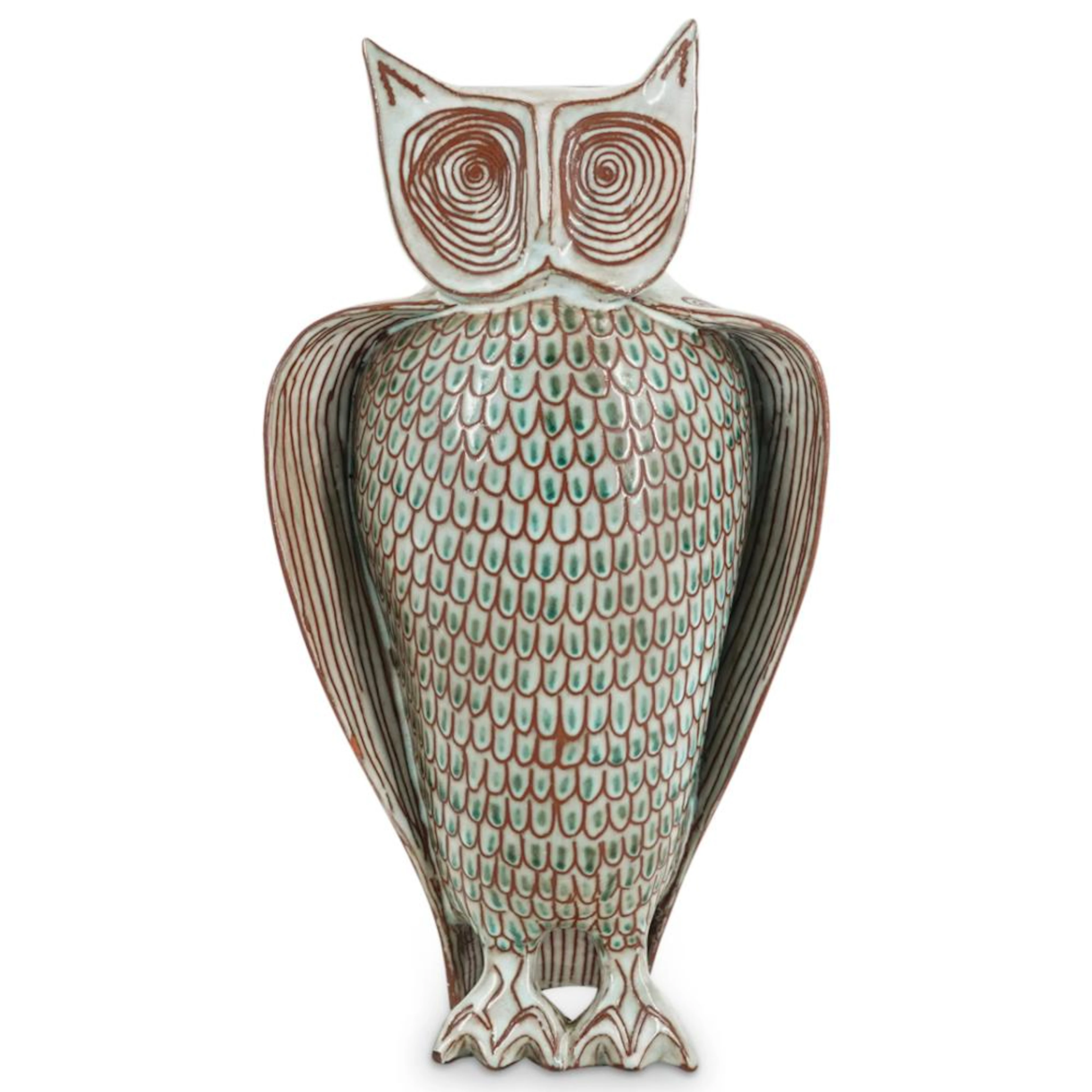Olivier Pettit (France, 1918-1979) Owl Art Pottery Sculpture