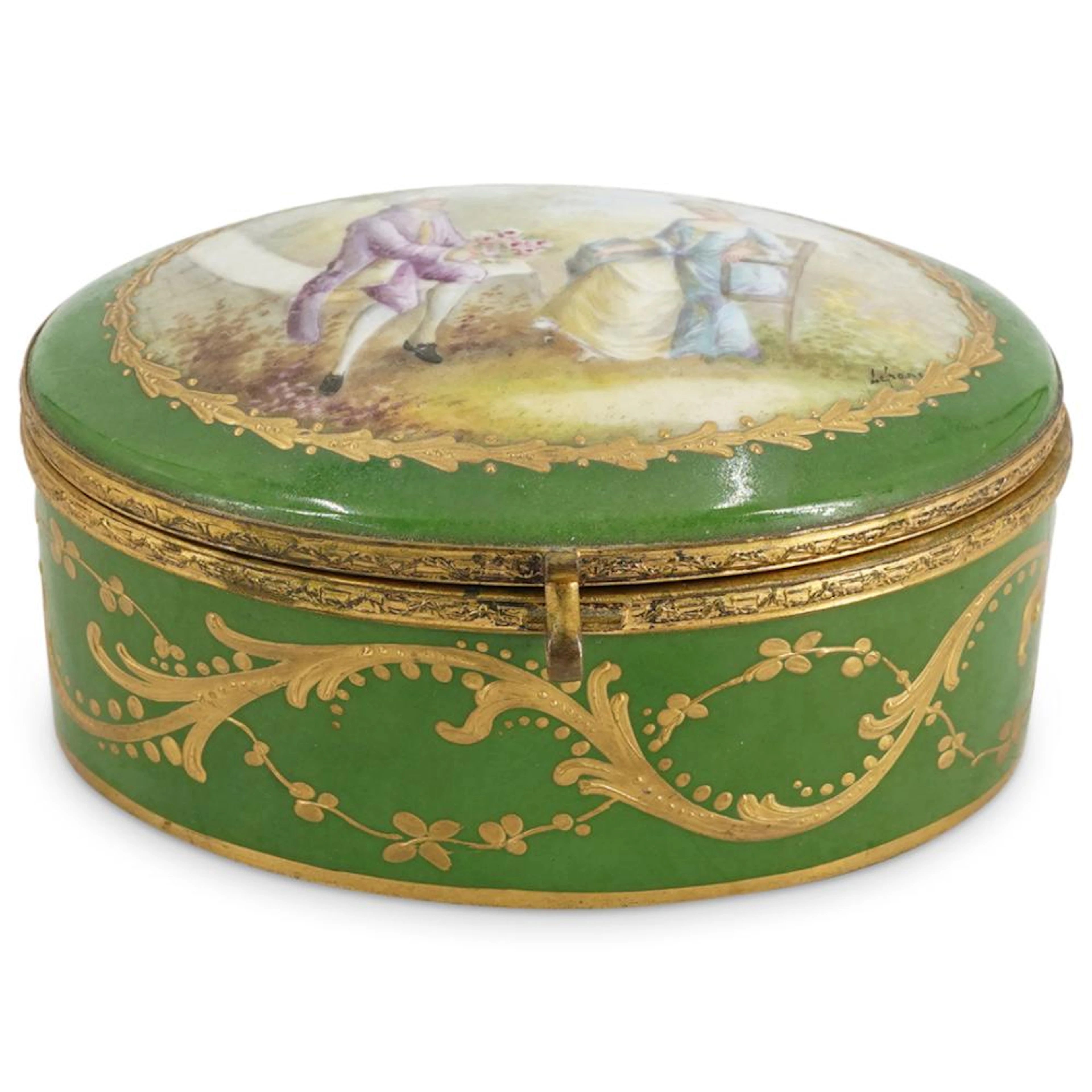 19th Cent. French Sevres Porcelain Lidded Box
