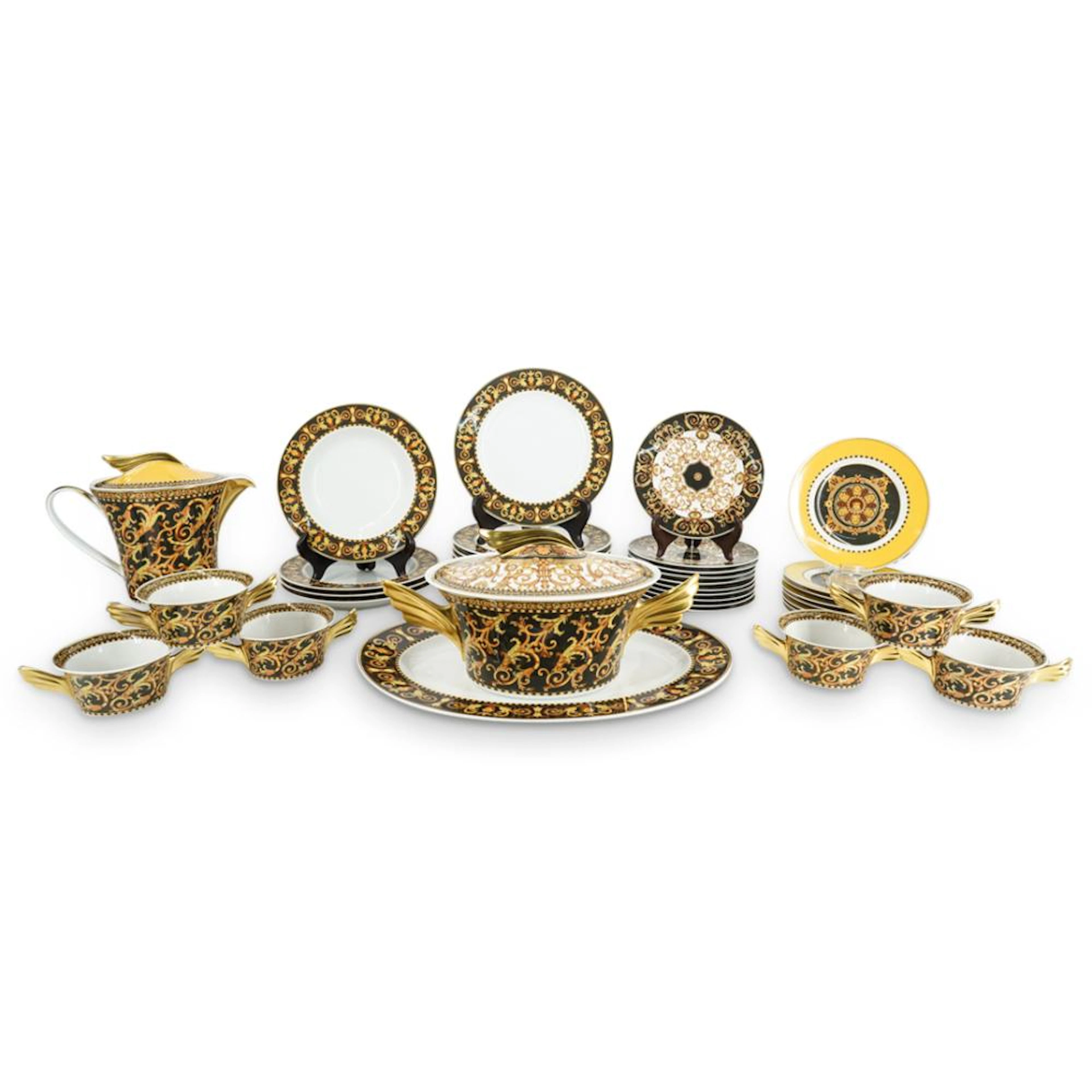 (41 Pc) Versace Rosenthal "Barocco" Porcelain Dinnerware Set