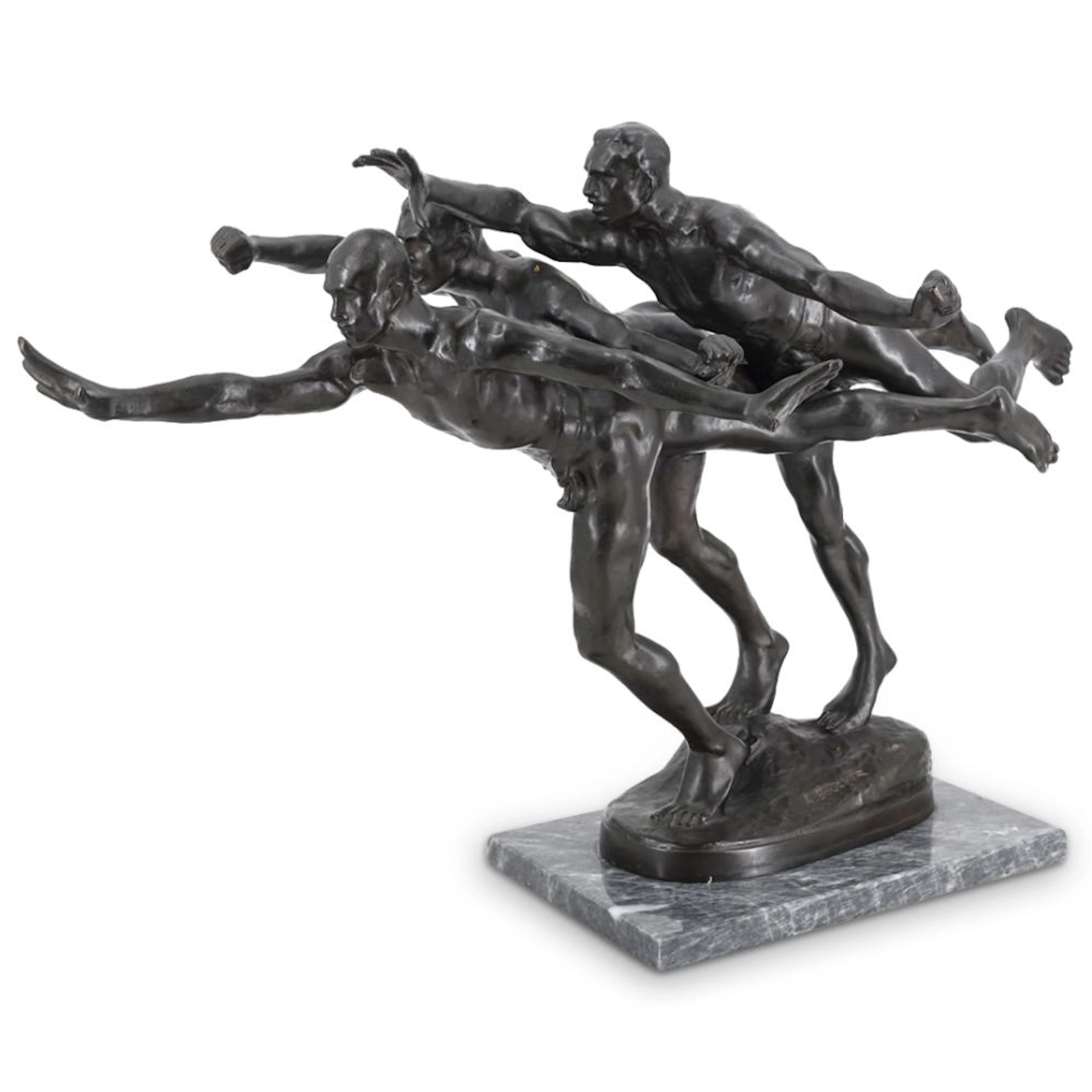 Alfred Boucher (French, 1850-1934) "Au But" Figural Bronze Sculpture