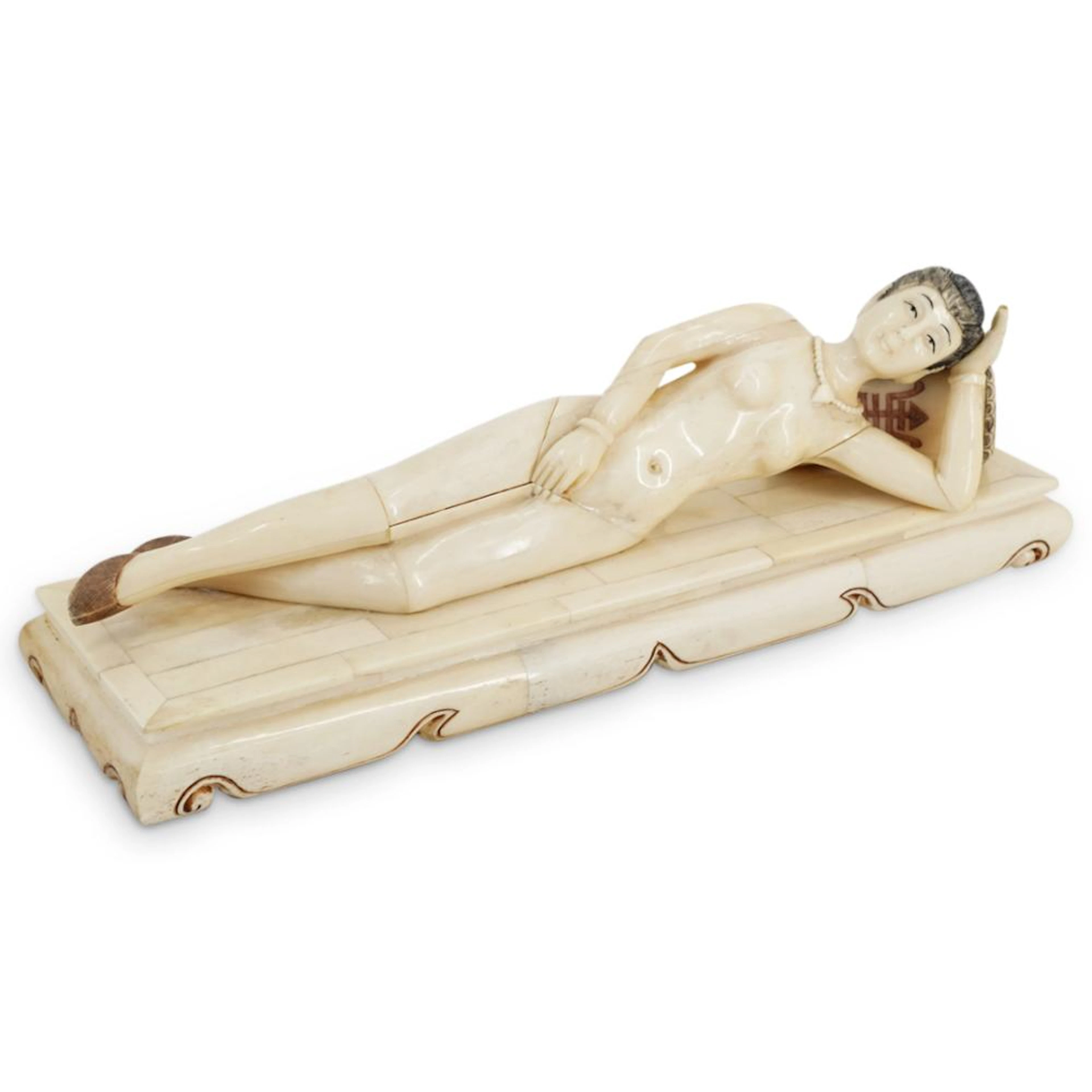 Antique Chinese Carved Bone Doctors Lady Figure
