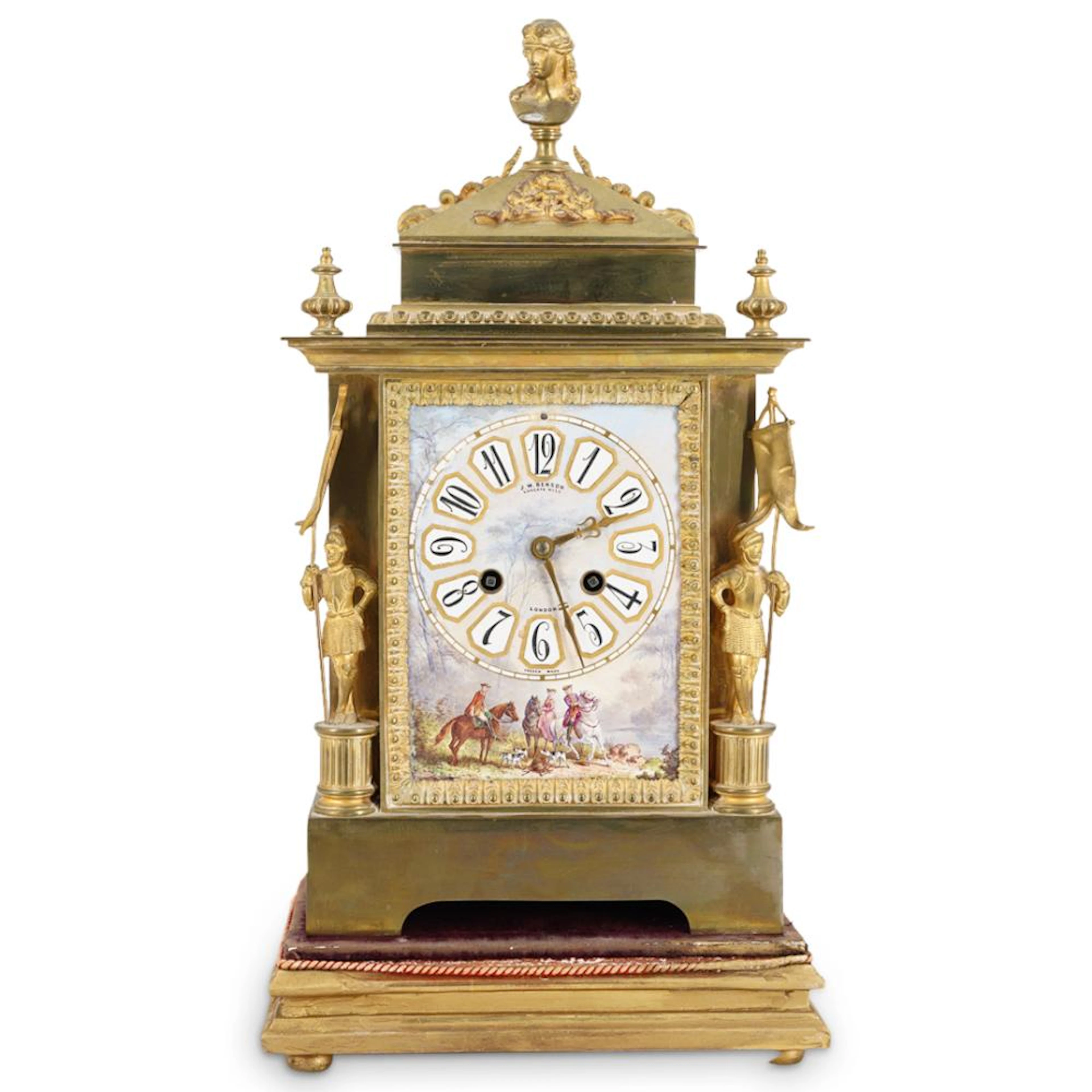 19th Cent. English J.W. Benson Bronze Mantle Clock