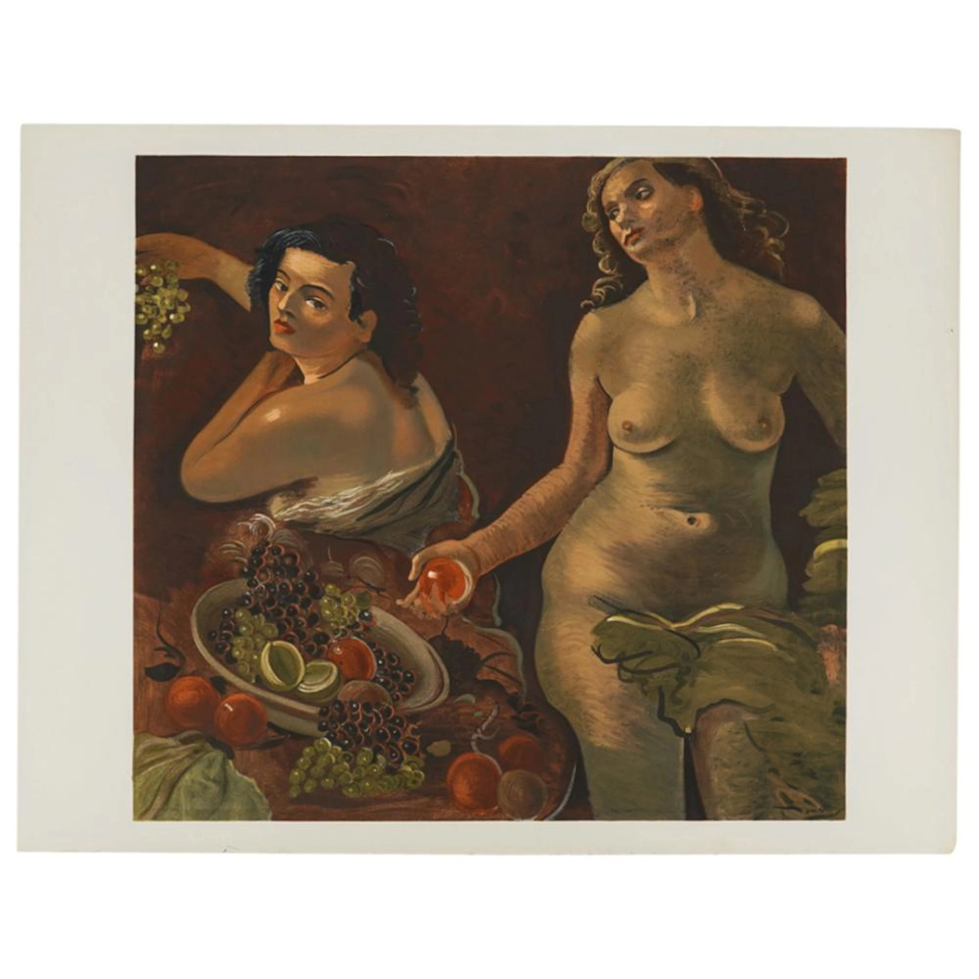 Andre Derain (French, 1880) "Deux Femmes Nues Et Nature Morte" Lithograph