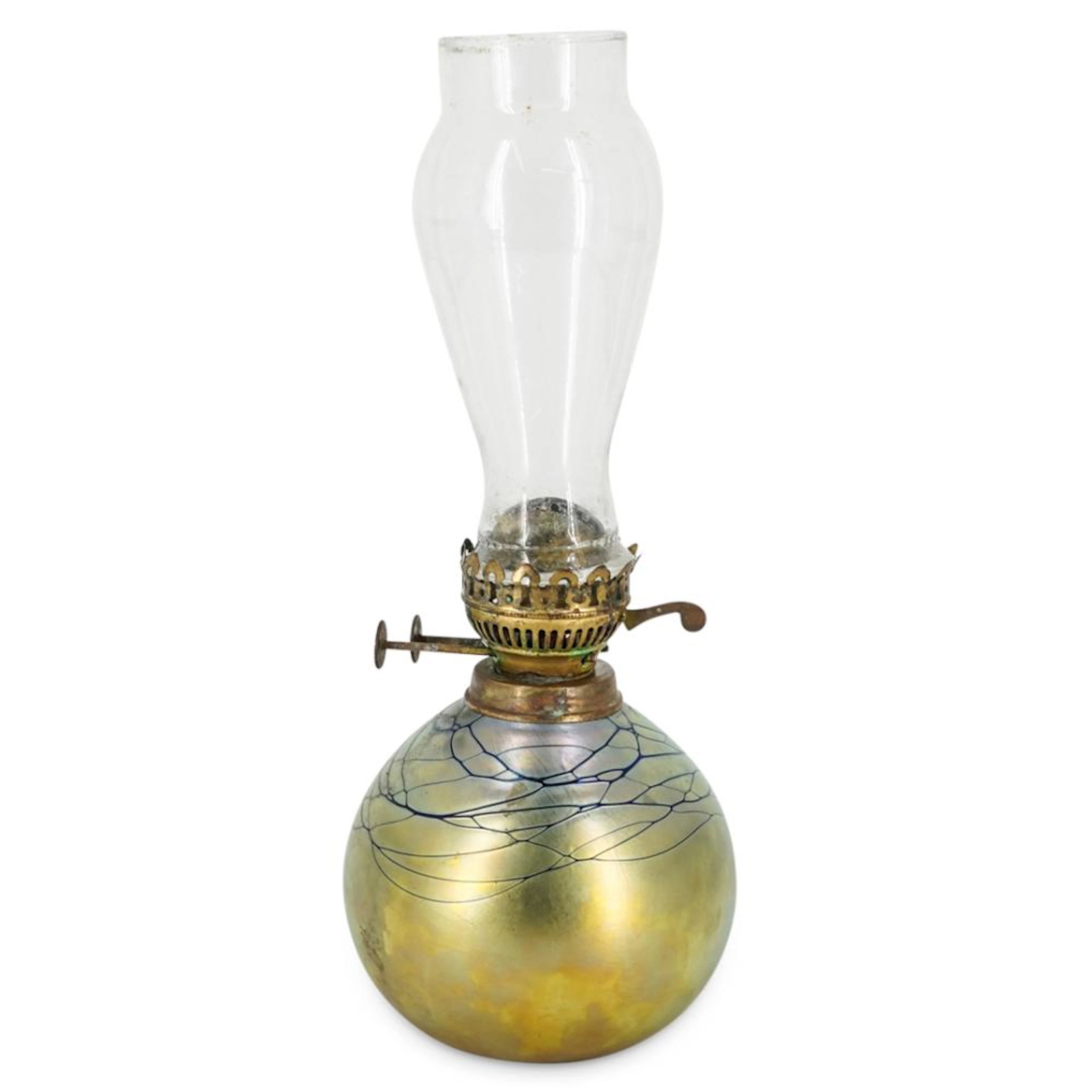 Steven Maslach Art Glass Oil Lamp