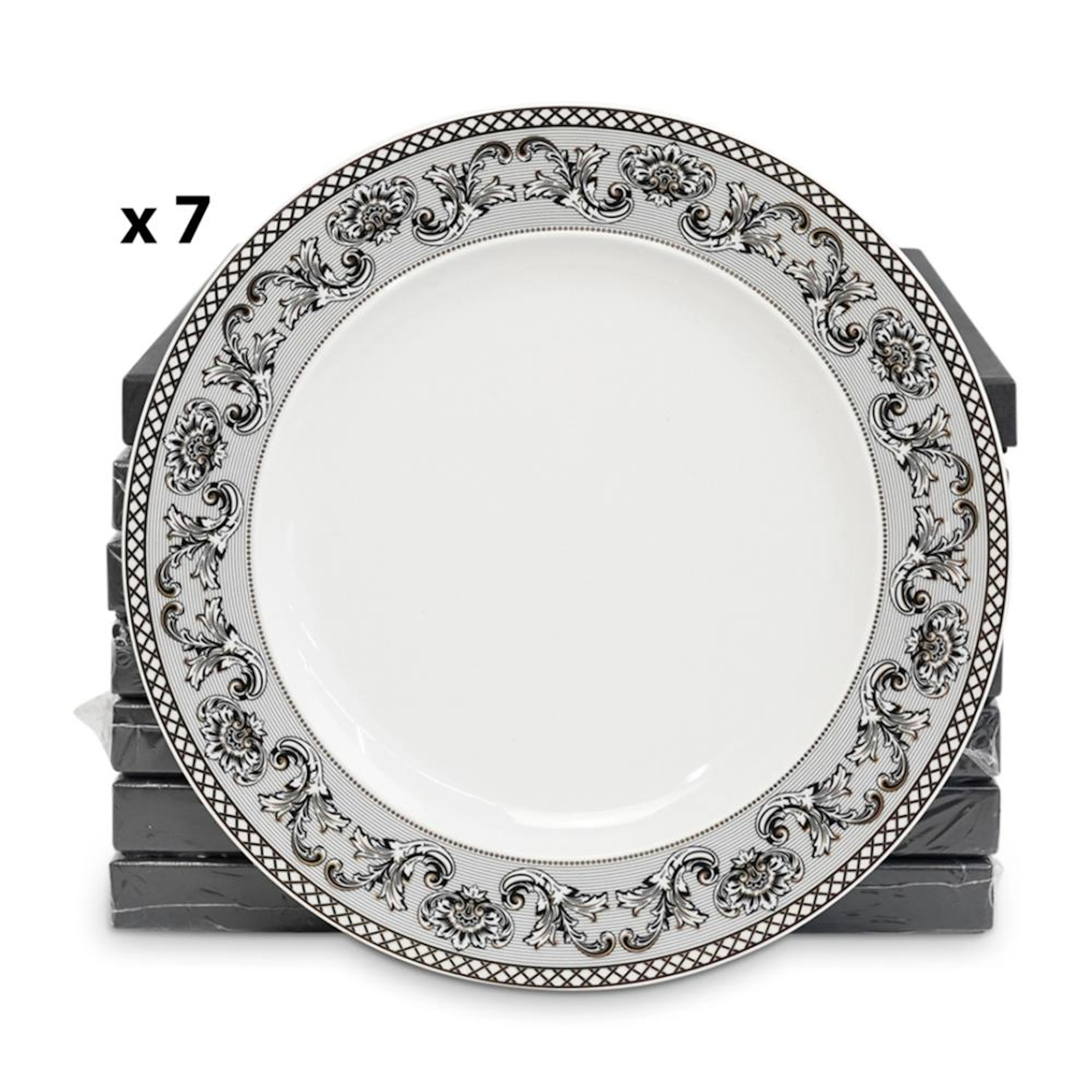 (7Pc) Versace Rosenthal Ikarus Marqueterie Dinner Plates