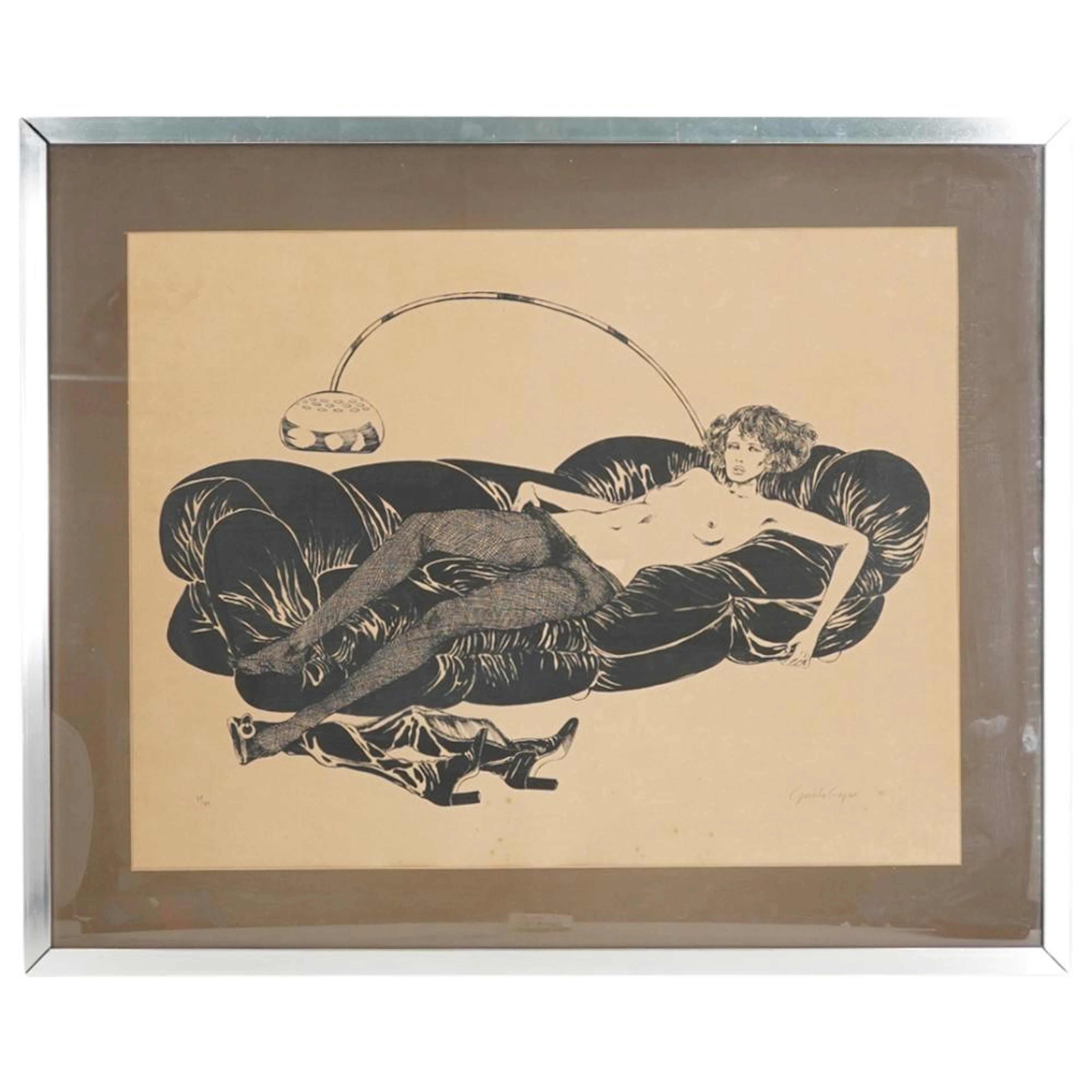 Guido Crepax (American, 1933-2003) "Anita: The Sofa" Lithograph 87/99