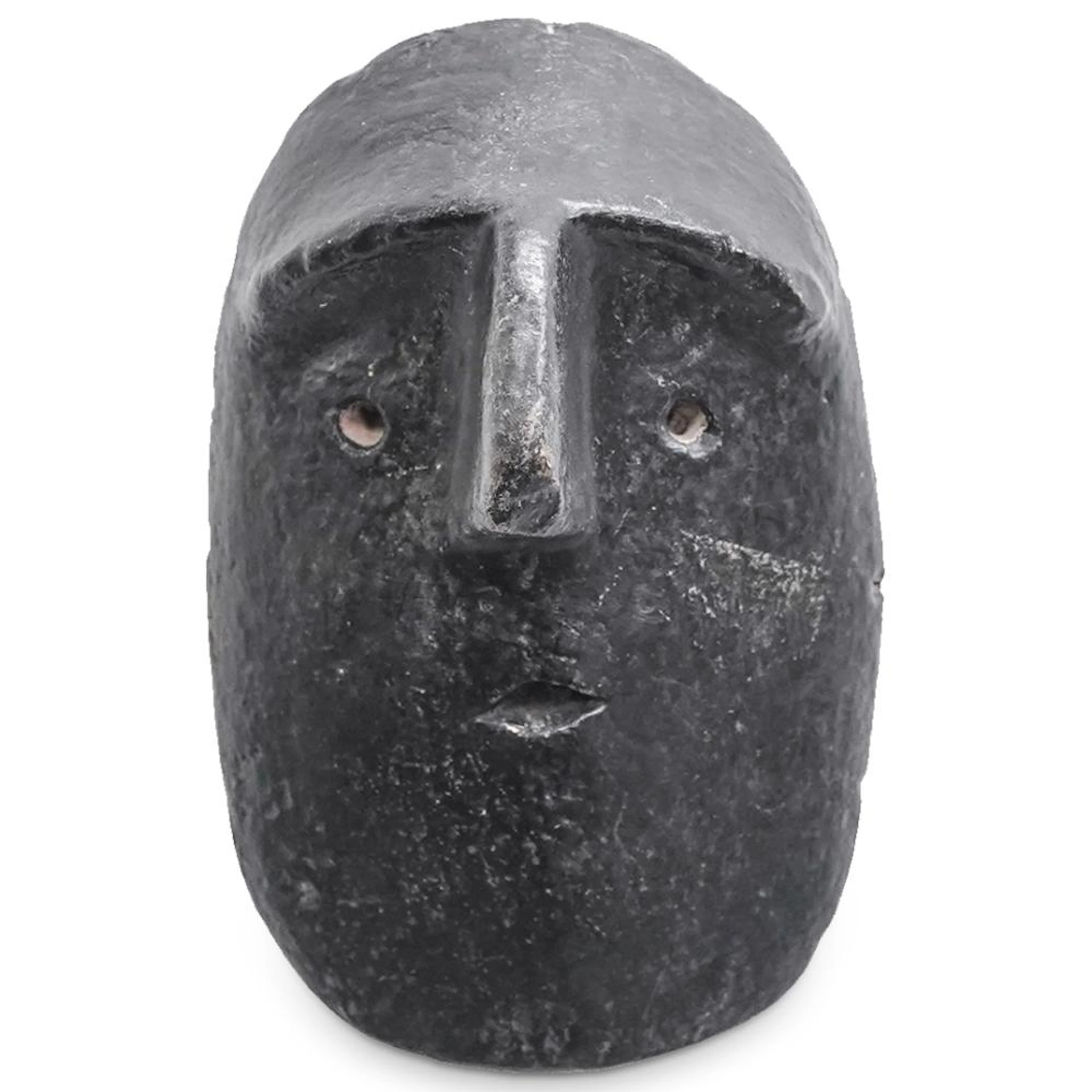 Colima Blackware Mummy Mask Vessel