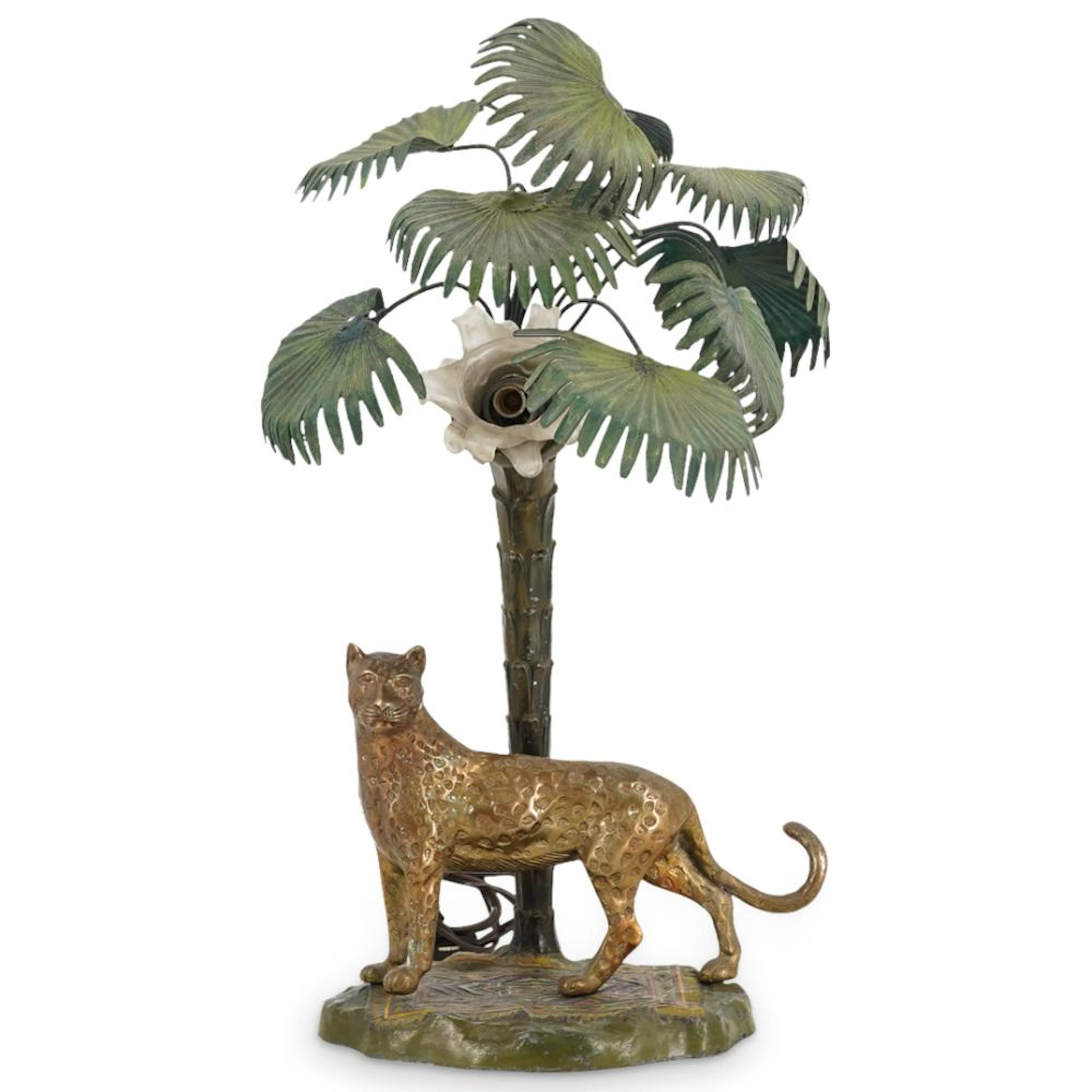 Figural Orientalist Cold Painted Spelter Lamp