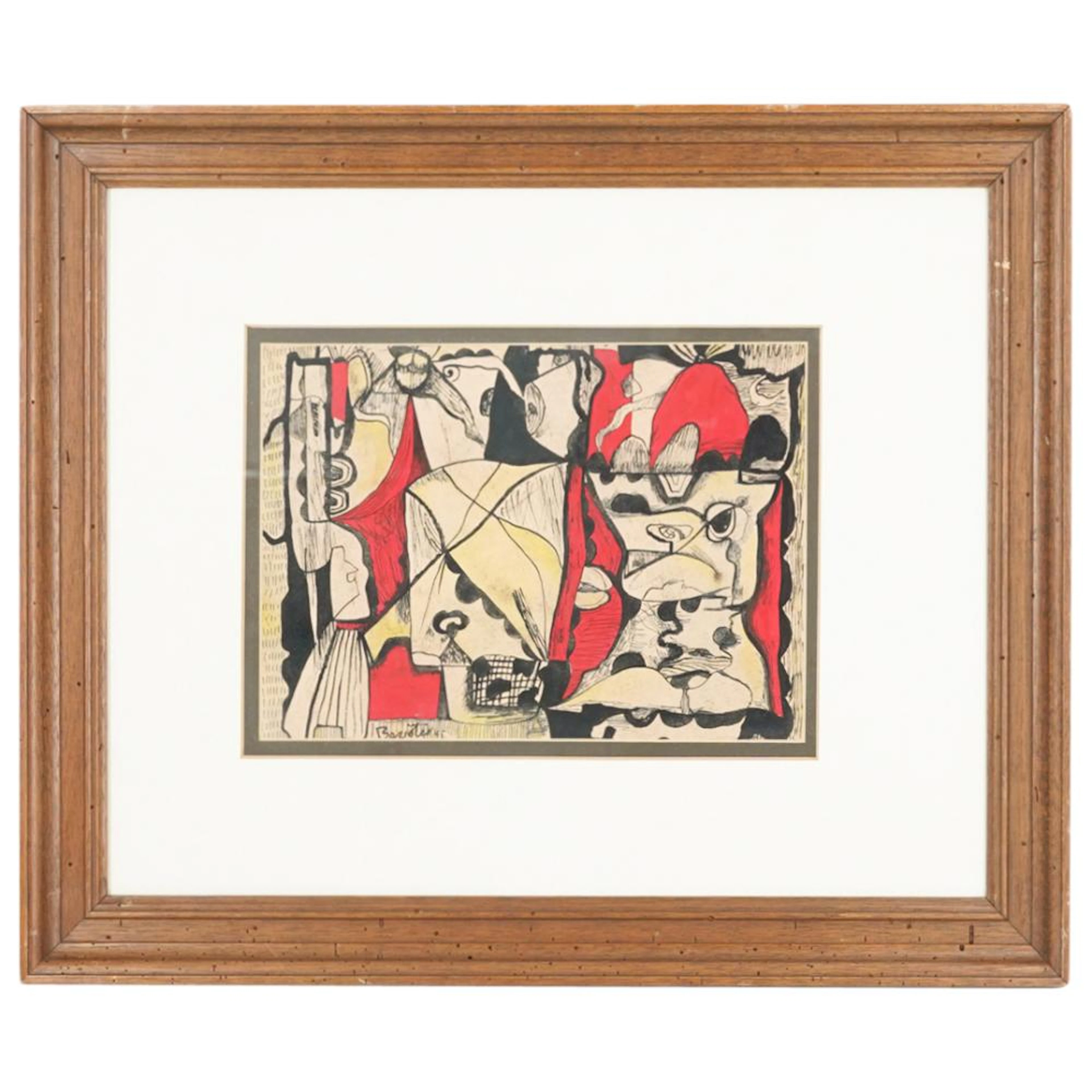 Attributed. William Baziotes Mixed Media Painting