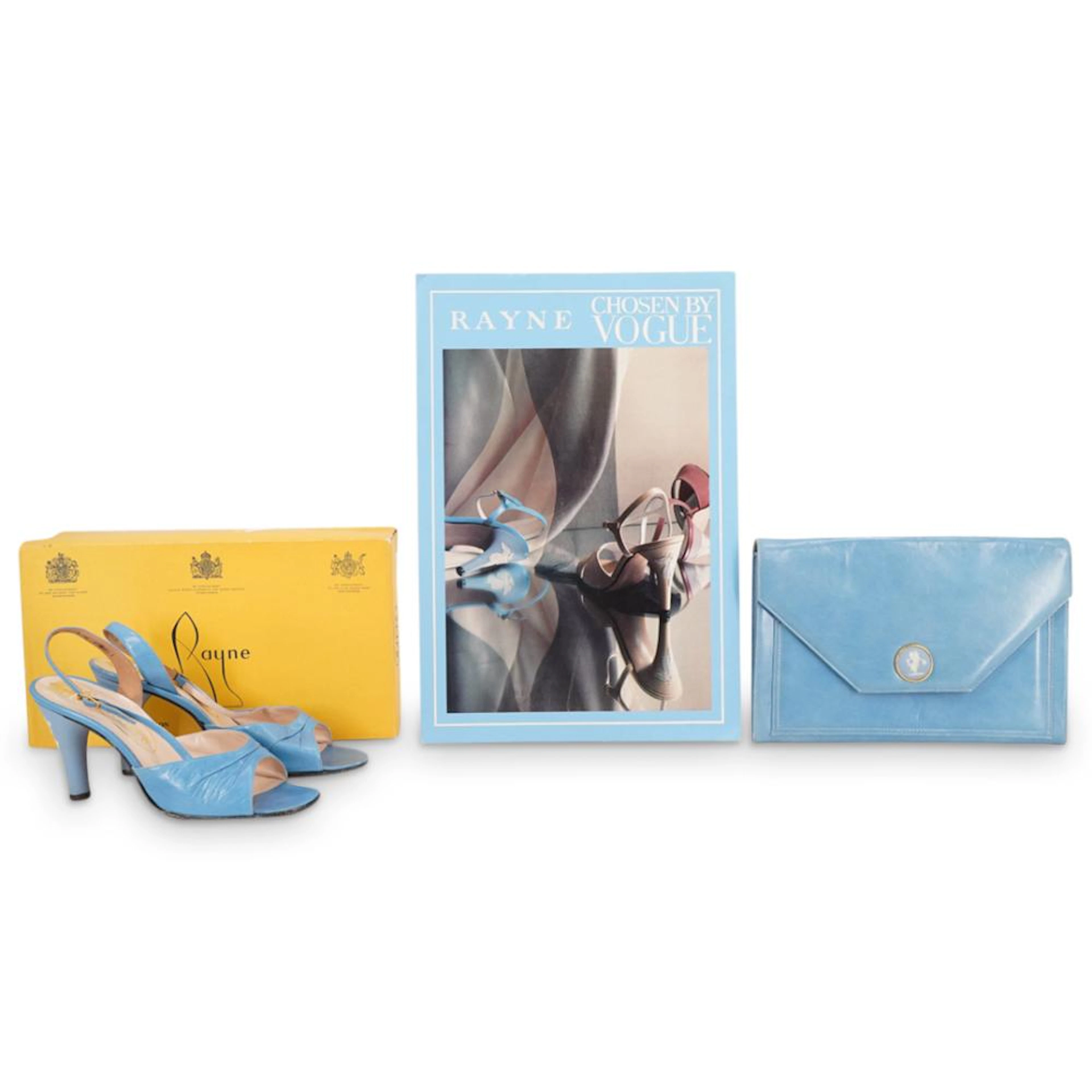 (2 Pc) Rayne / Jay Herbert / Wedgwood Sandals & Clutch Fashion Set
